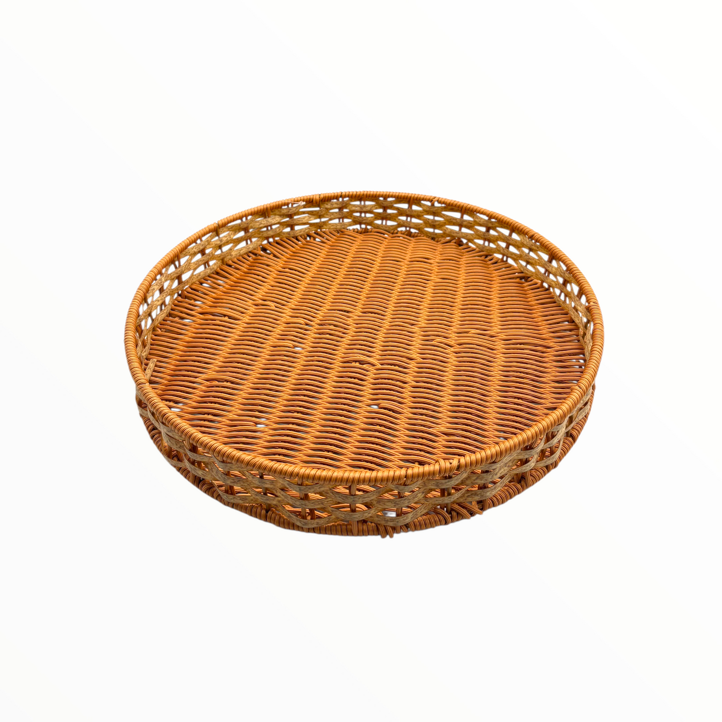 Small Round Wicker Rattan Tray – Natural Handwoven Serving Tray