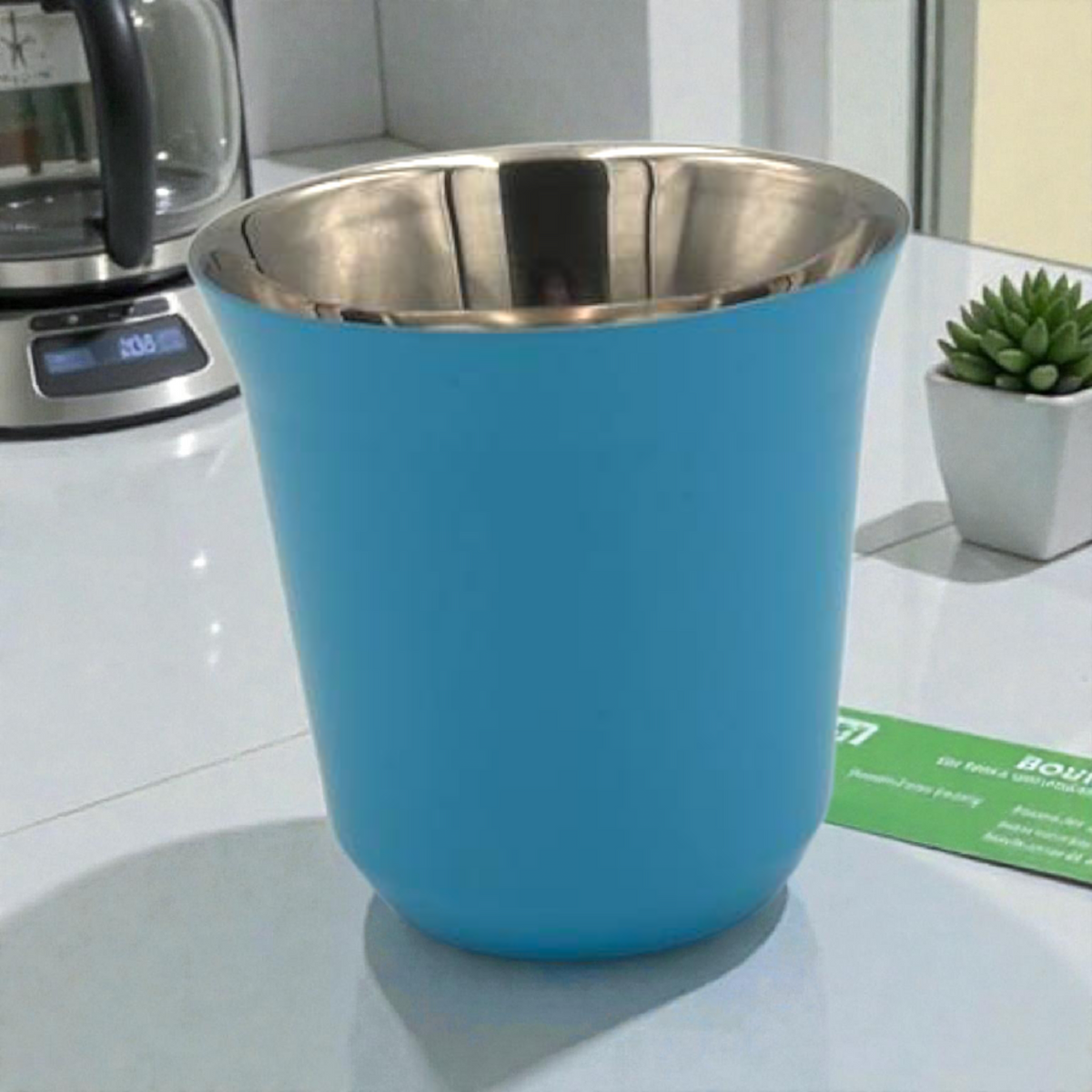 Blue Stainless Steel Cup – Modern Minimal Drinkware