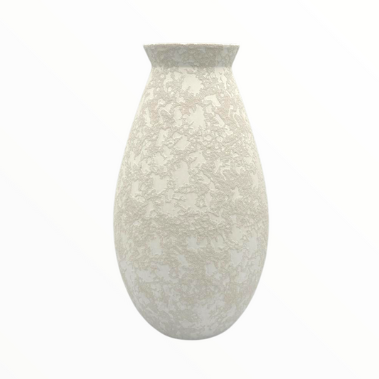 Textured Off-White Ceramic Vase – Modern Sculptural Home Décor