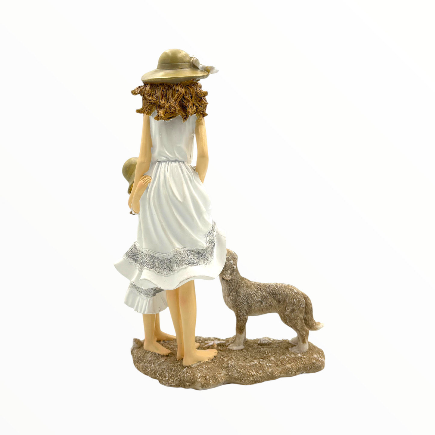 Mother and Daughter Figurine with Dog – Family Home Décor Accent