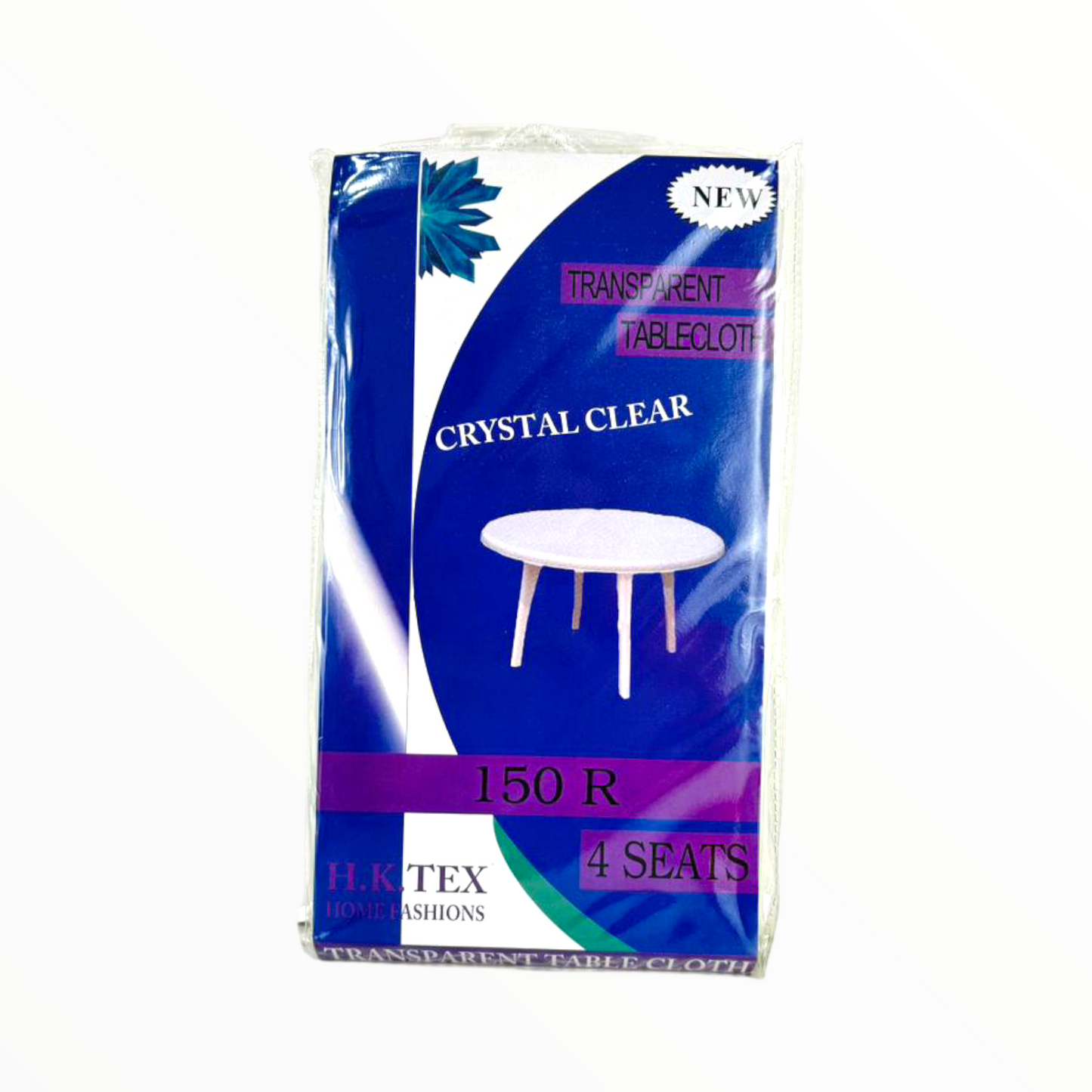 Crystal Clear Round Transparent Tablecloth 150R – Waterproof PVC Table Protector for 4-Seater Tables