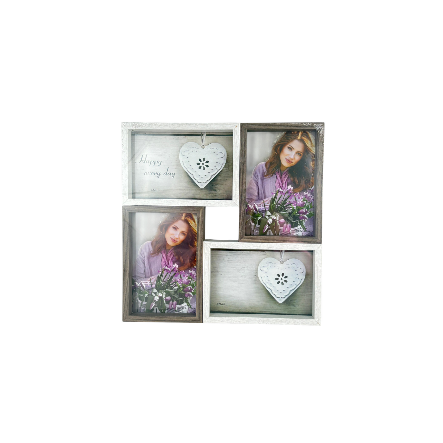 Vintage Multi-Opening Collage Photo Frame – Rustic Wood Effect Wall Frame