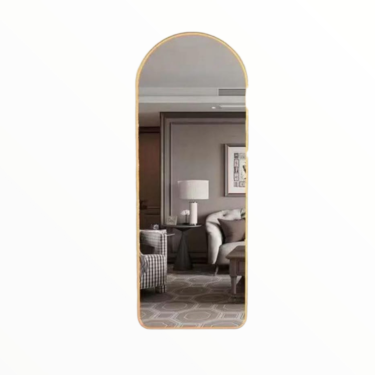 Arched Wall Mirror with Gold Frame – Modern Decorative Mirror size 50x160cm