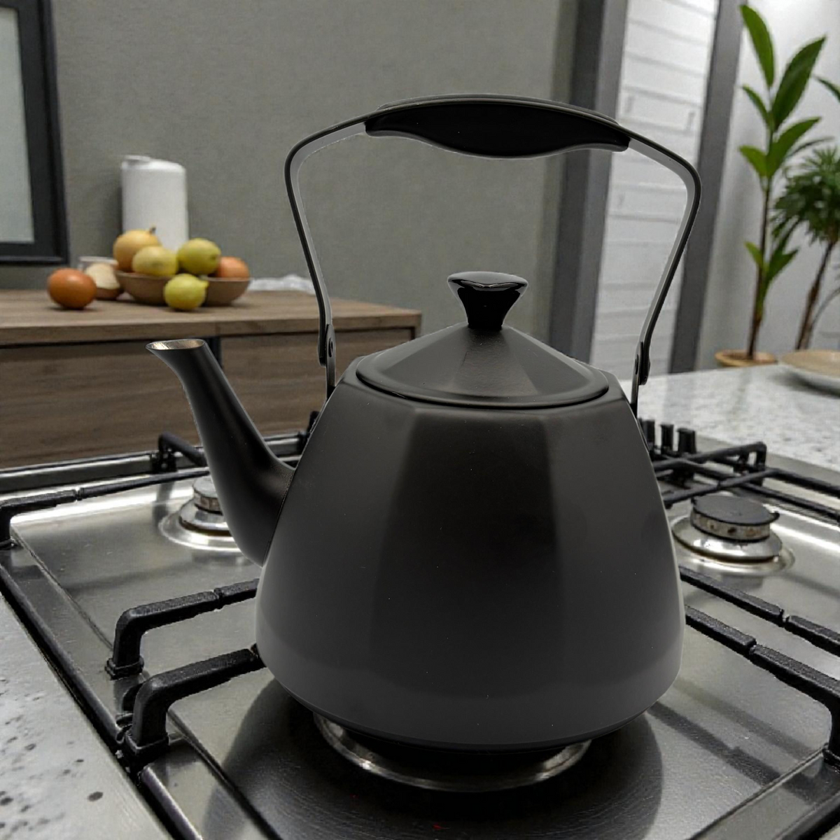 Matte Black Teapot with Handle – Modern Tea Kettle Design 1.5 litre