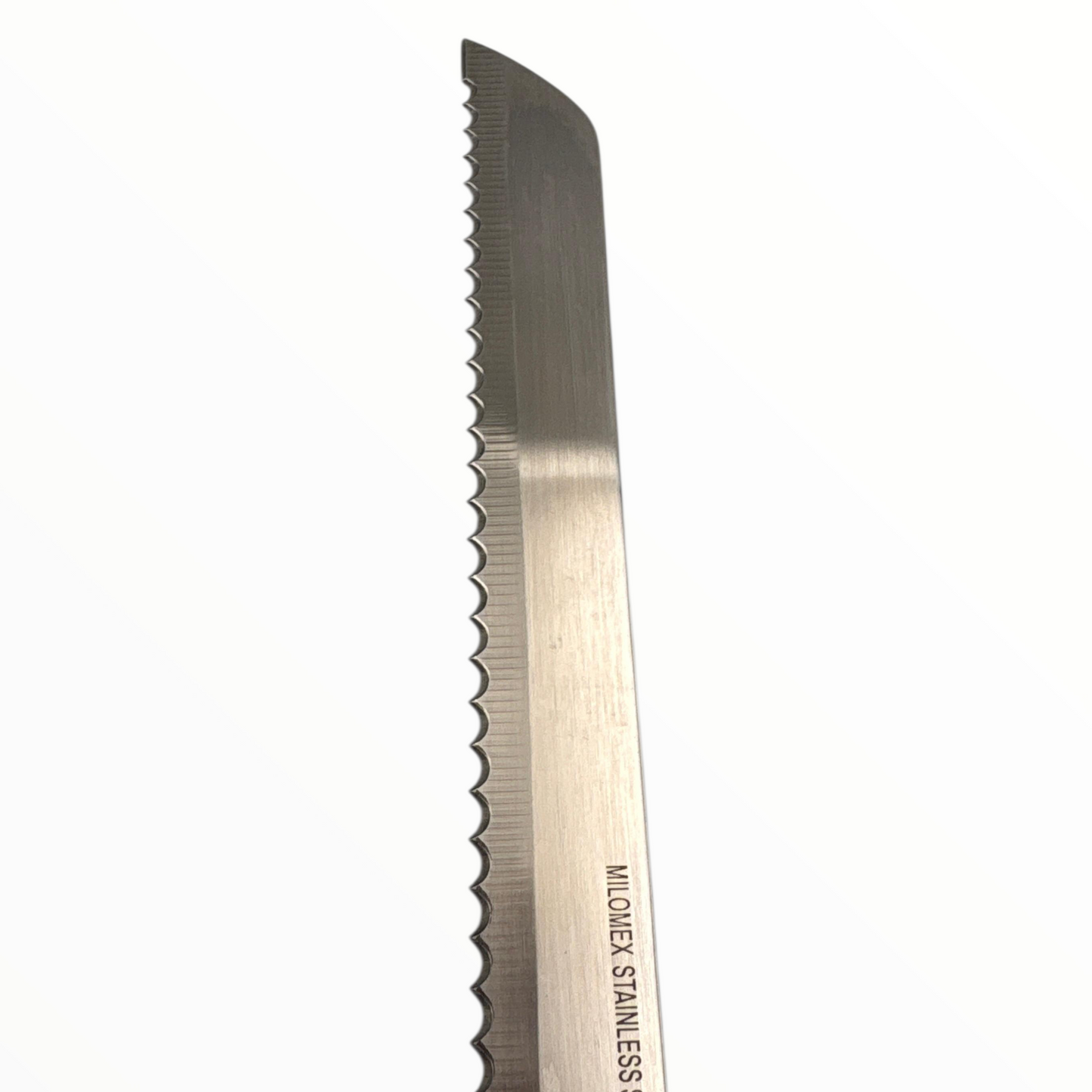 Serrated Bread Knife – Stainless Steel Kitchen Knife with Black Handle