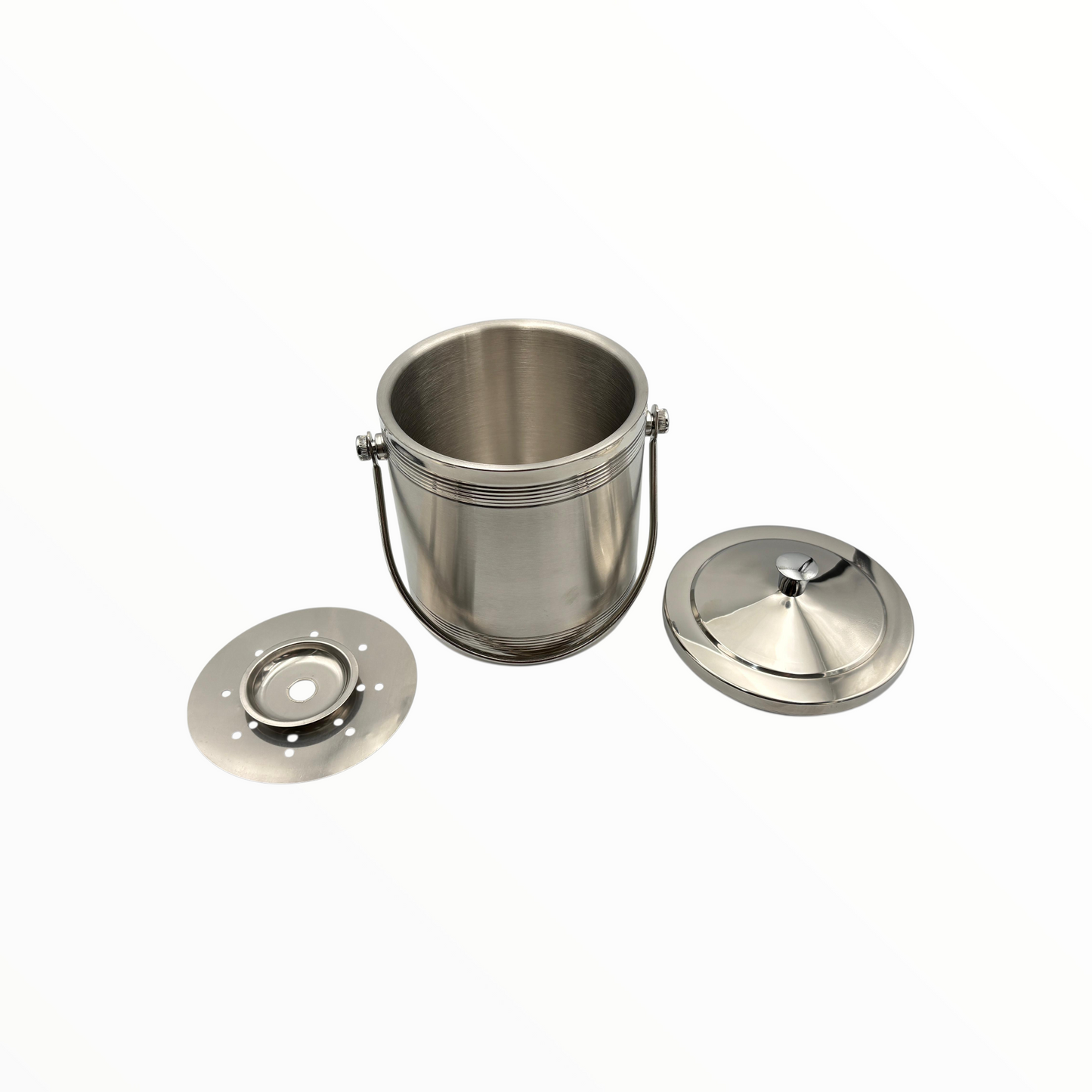 Meduim Stainless Steel Ice Bucket with Lid & Strainer – Bar & Party Essential/ 1.4 litre