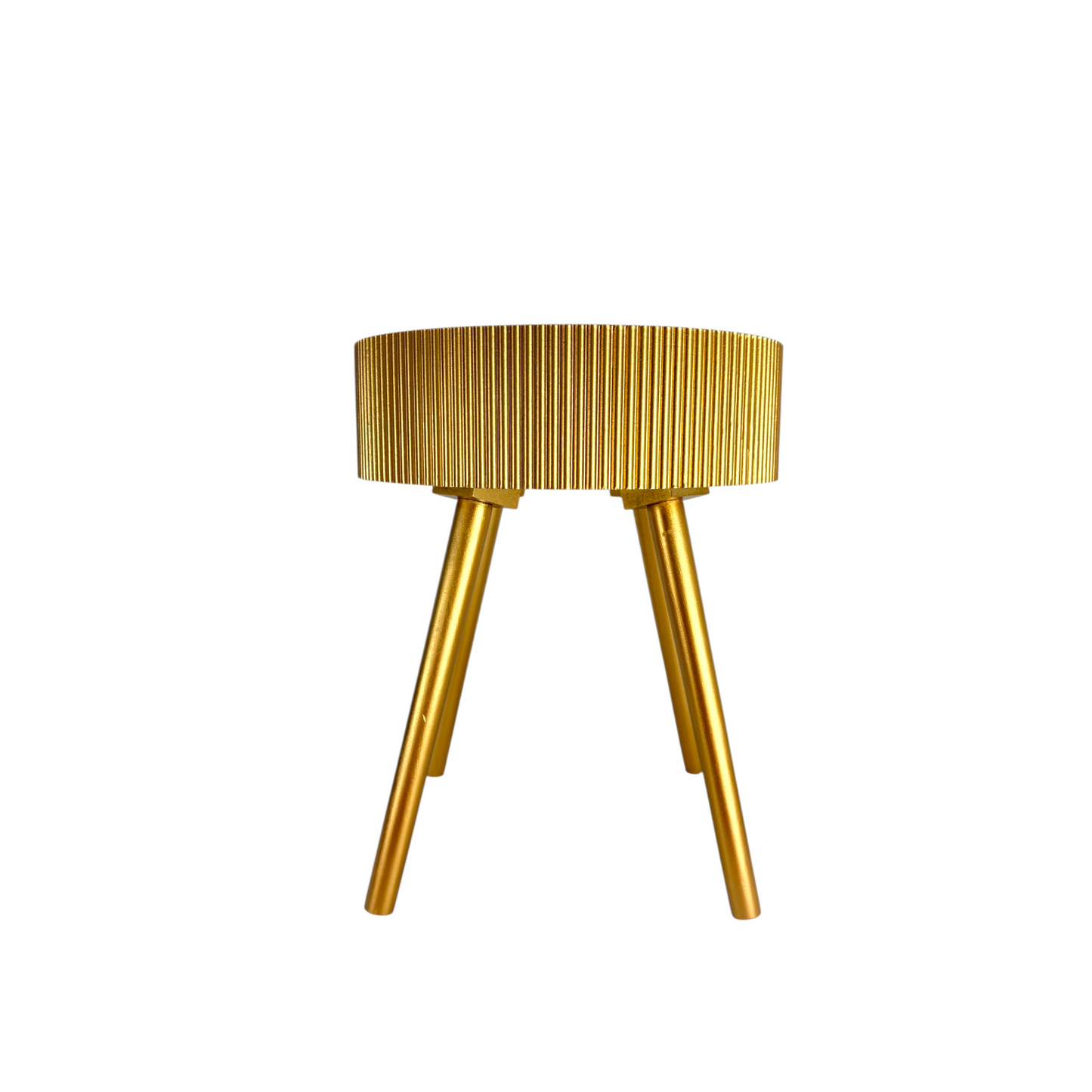 Luxury Gold Metal Storage Bowl with Wooden Lid & Stand – Modern Decorative Organizer