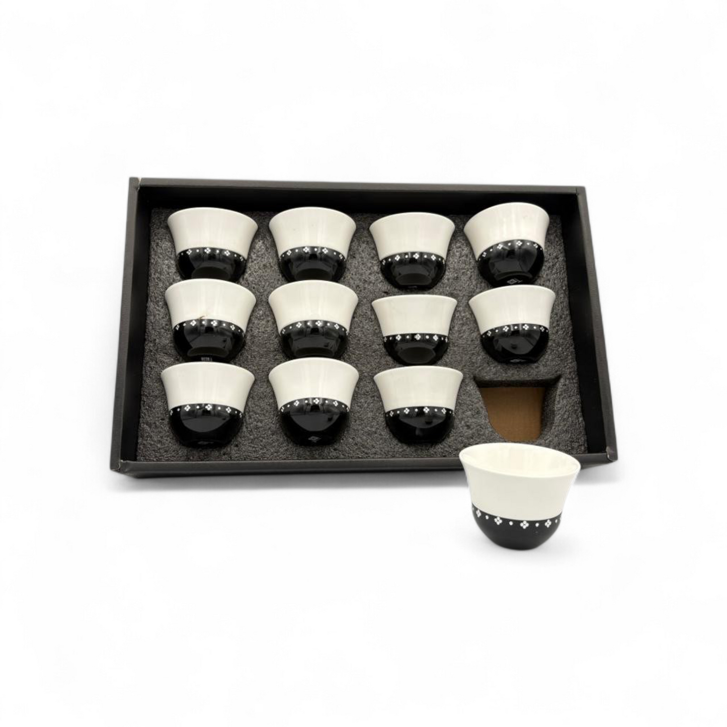 Black & White Porcelain Coffee Cup Set – Modern Coffee Cups Gift Set