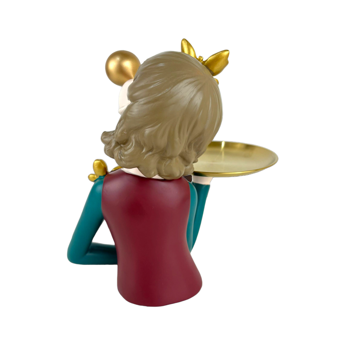 Butterfly Bubble Girl Decorative Tray – Emerald & Burgundy