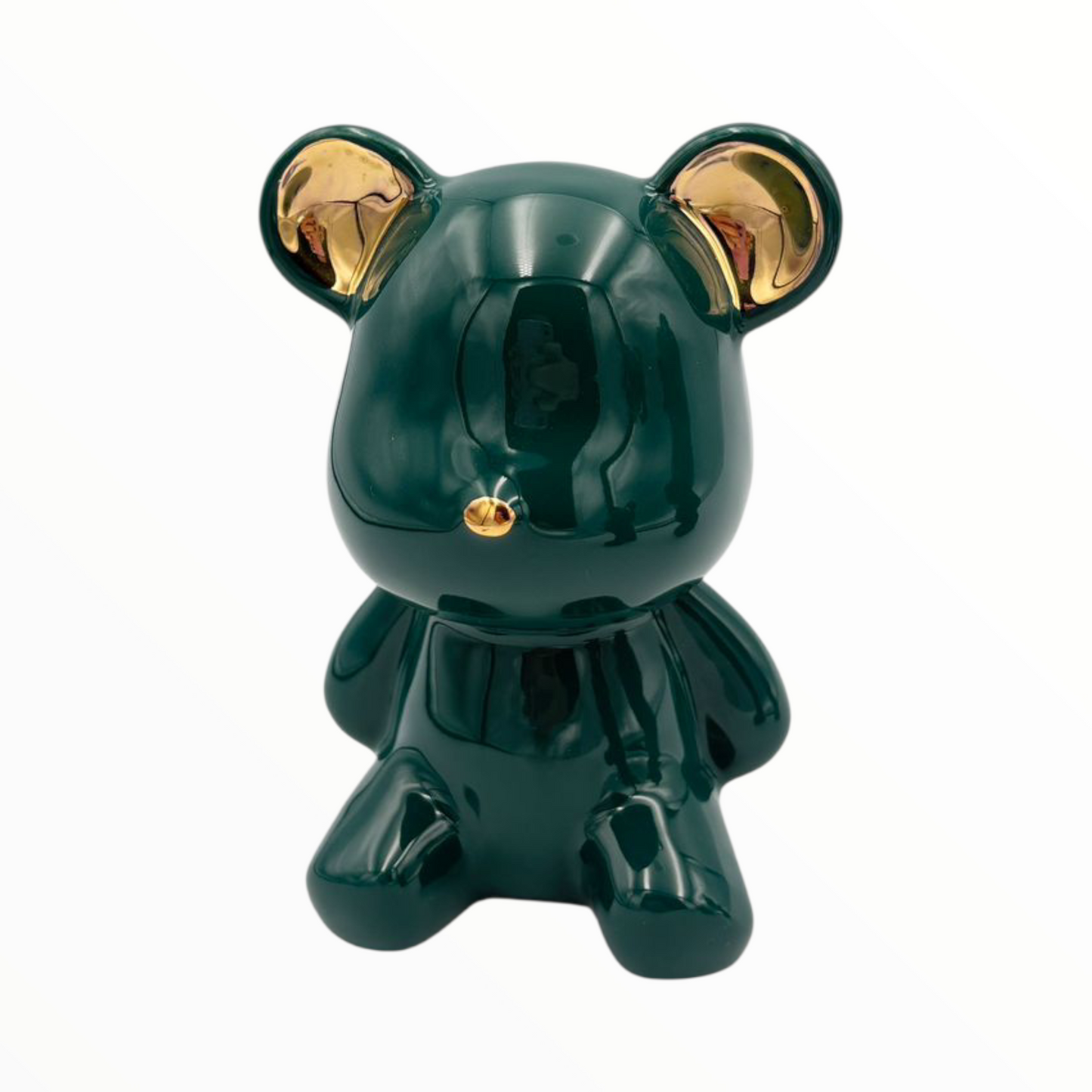 Green & Gold Bear Figurines Set – Playful Modern Home Décor