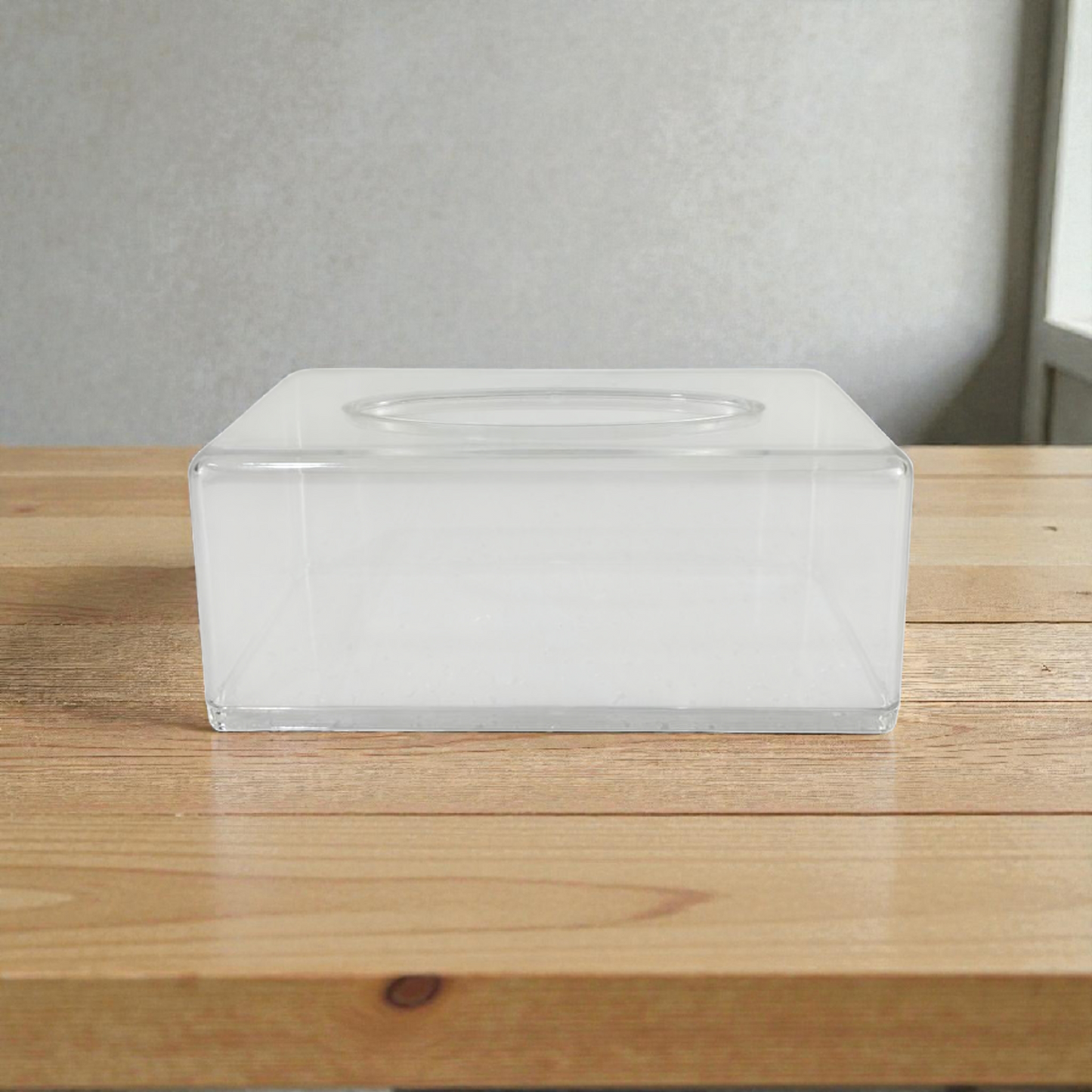 Clear Acrylic Tissue Box Holder – Transparent Rectangular Tissue Dispenser for Bathroom, Office & Home
