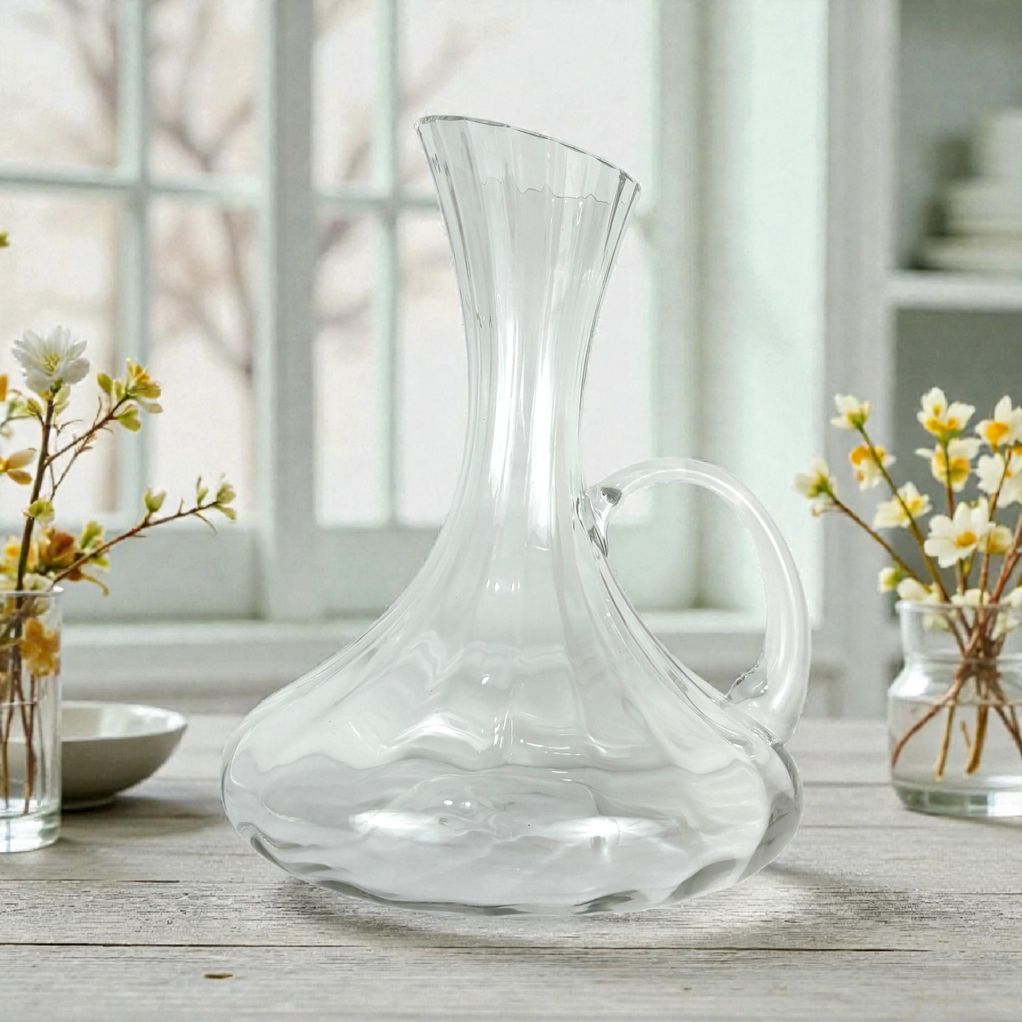 Elegant Glass Wine Decanter with Handle – Classic Wine Serving Carafe