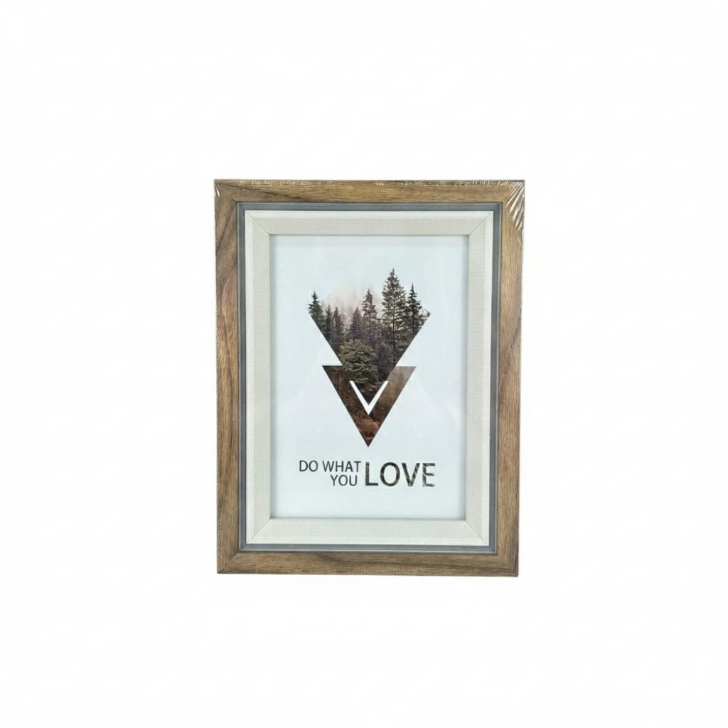 Inspirational Wooden Photo Frame with Quote Prints – Rustic Home Décor Frame 4x6"