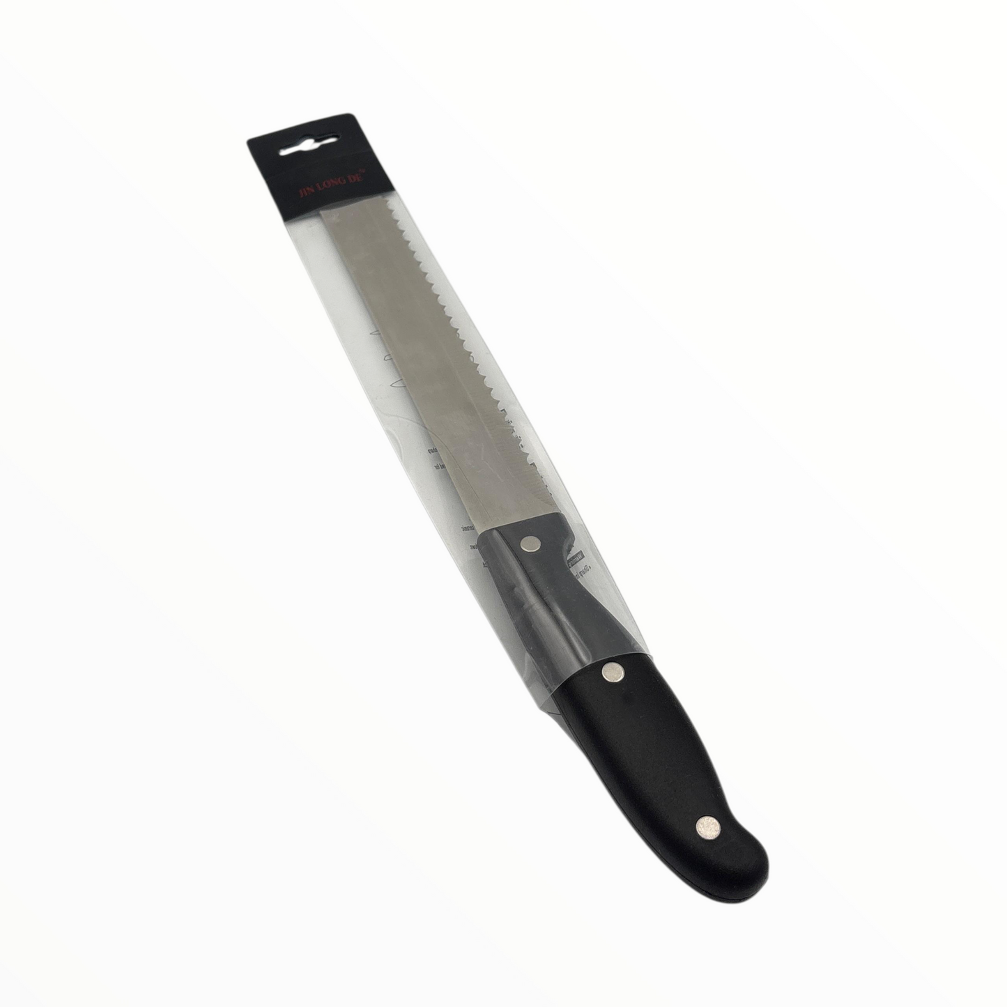 Serrated Bread Knife – Stainless Steel Kitchen Knife with Black Handle