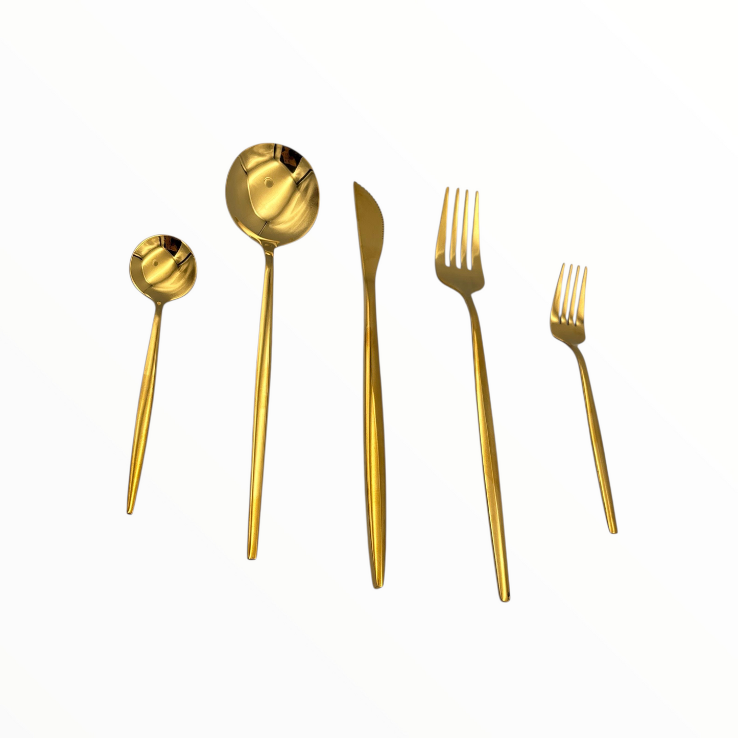 Gold Stainless Steel Cutlery Set – Spoon, Fork & Knife Tableware