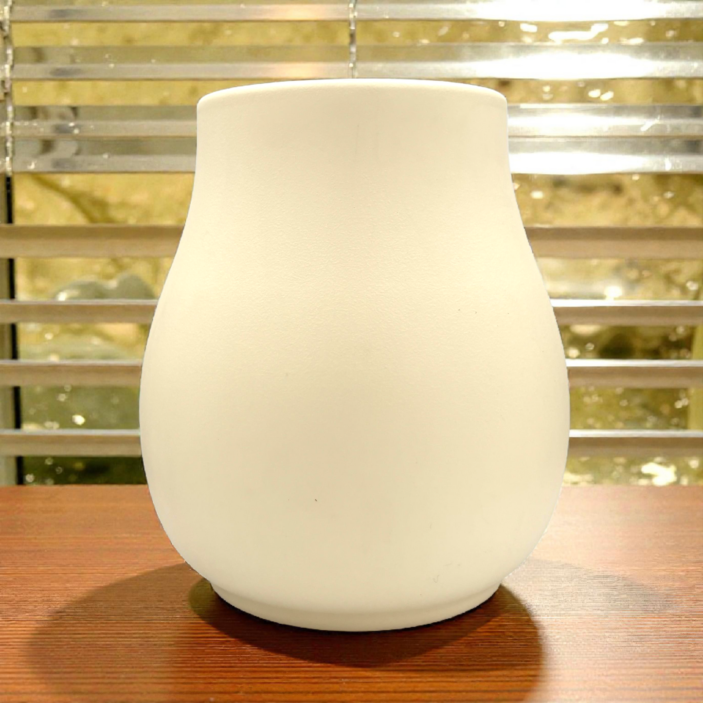Minimalist Cream plastic Vase – Modern Matte Decorative Vase