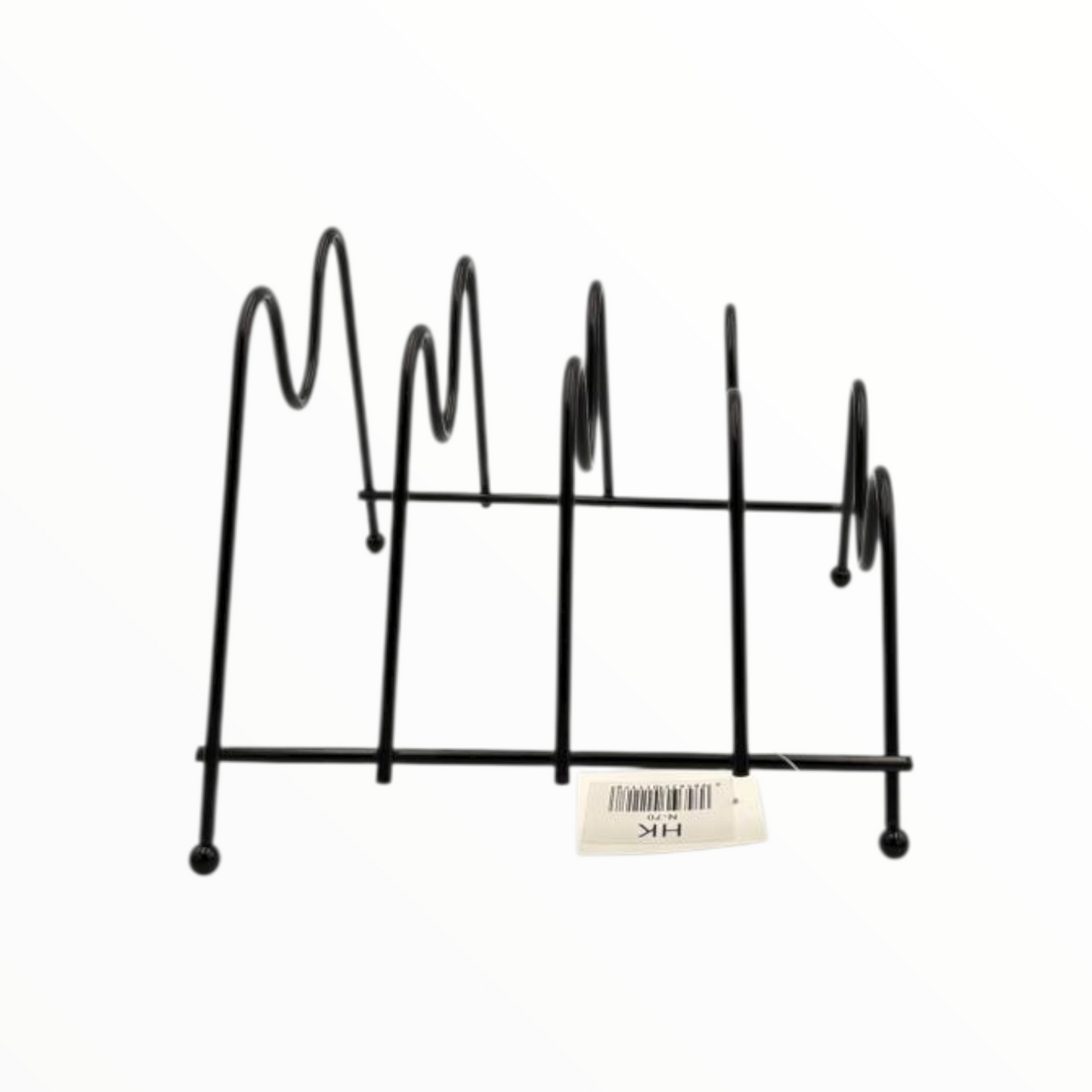 Metal Pan Organizer Rack – Kitchen Cabinet Pot & Lid Holder (Black)