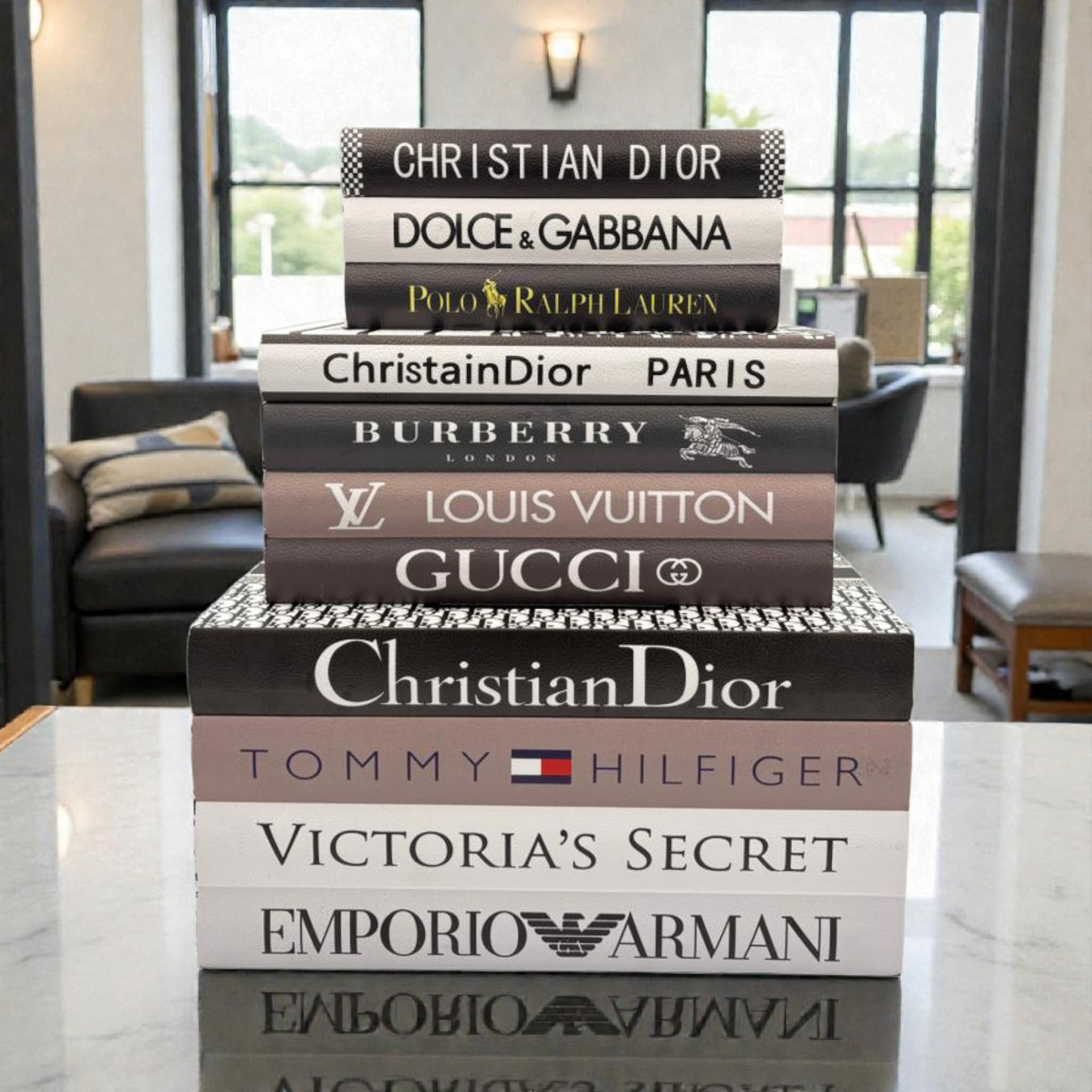 Fashion-Inspired Decorative Faux Books – Luxury Coffee Table Book Stack