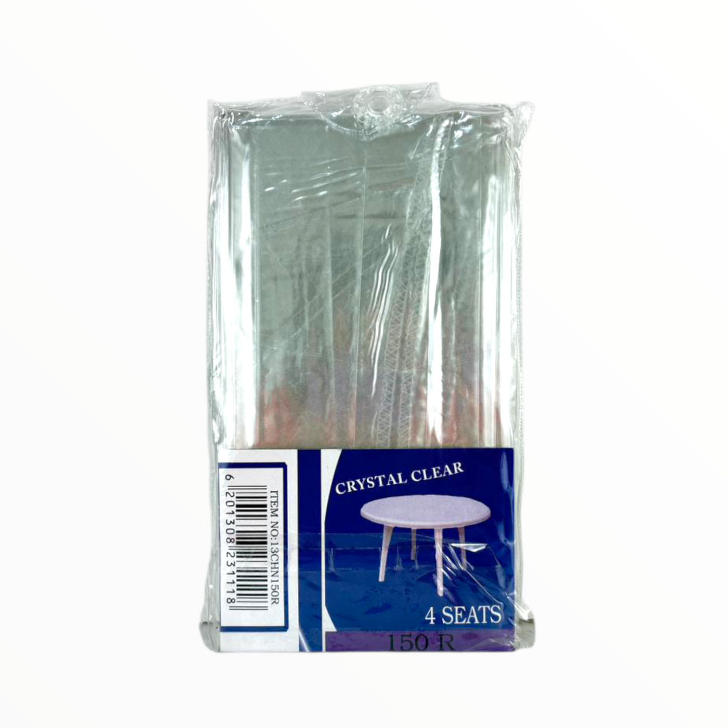 Crystal Clear Round Transparent Tablecloth 150R – Waterproof PVC Table Protector for 4-Seater Tables