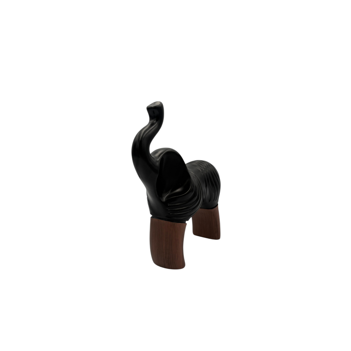 Black Abstract Animal Figurine Modern Resin Décor with Wooden