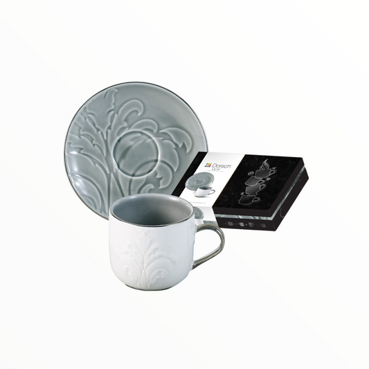 Dorsch Luxury Porcelain Cup & Saucer Set – Elegant Coffee & Tea Cup with Gold Handle