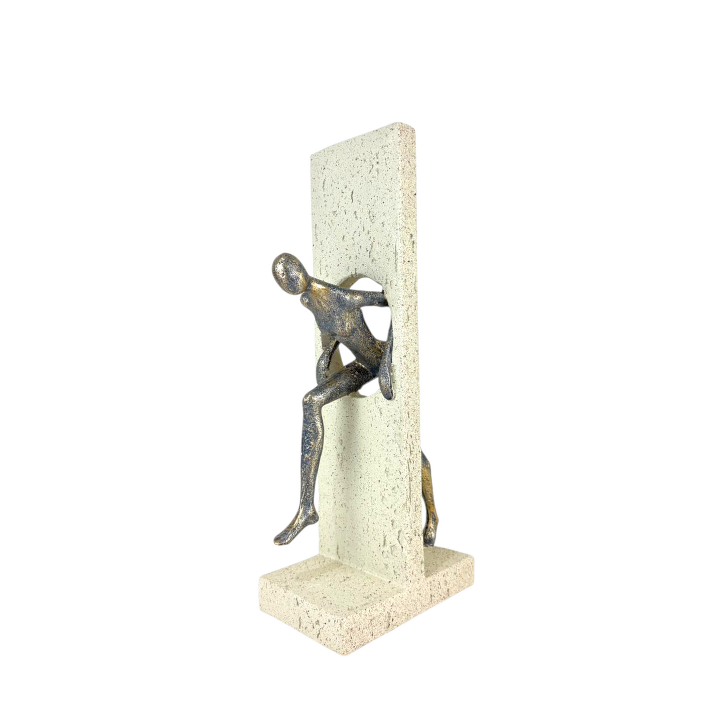 Abstract Breakthrough Figurine – Modern Resin Sculpture Emerging from Stone Block for Home & Office Décor