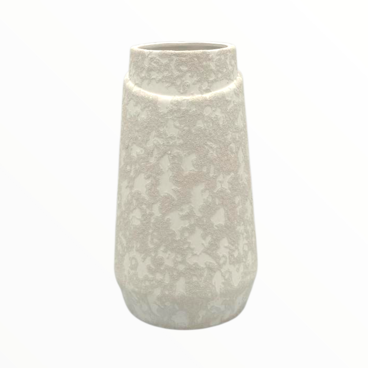 Medium Textured Off-White Ceramic Vase – Modern Sculptural Home Décor