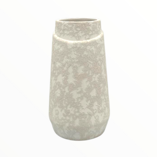 Medium Textured Off-White Ceramic Vase – Modern Sculptural Home Décor