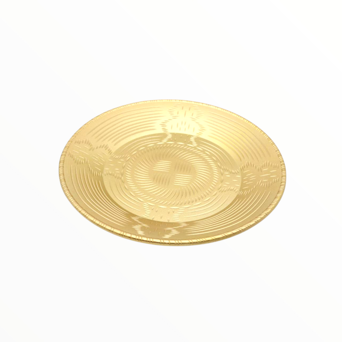 Elegant Embossed Serving Plate – Gold Decorative Tableware Tray