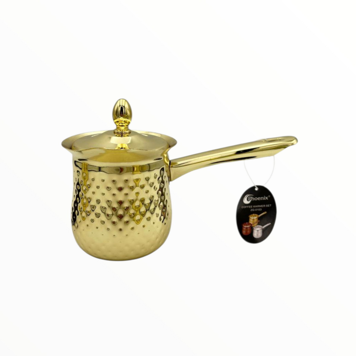 Turkish Coffee Pot Set – Stainless Steel & Granite Cezve with Lid (3 Sizes)