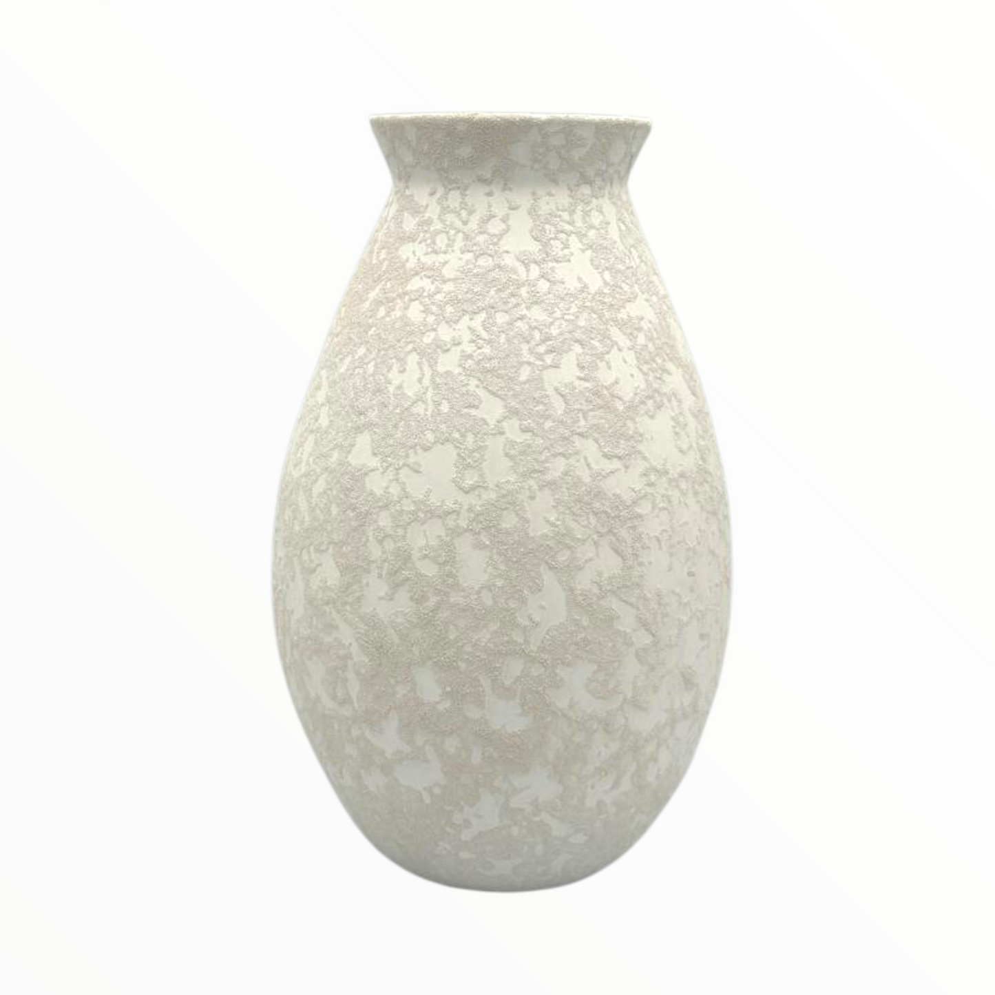 Textured Off-White Ceramic Vase – Modern Sculptural Home Décor