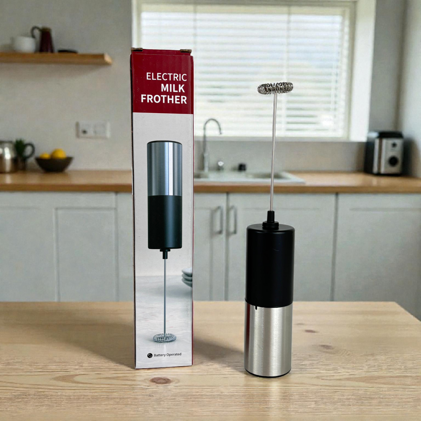 Electric Milk Frother – Handheld Battery Operated Coffee & Latte Frother