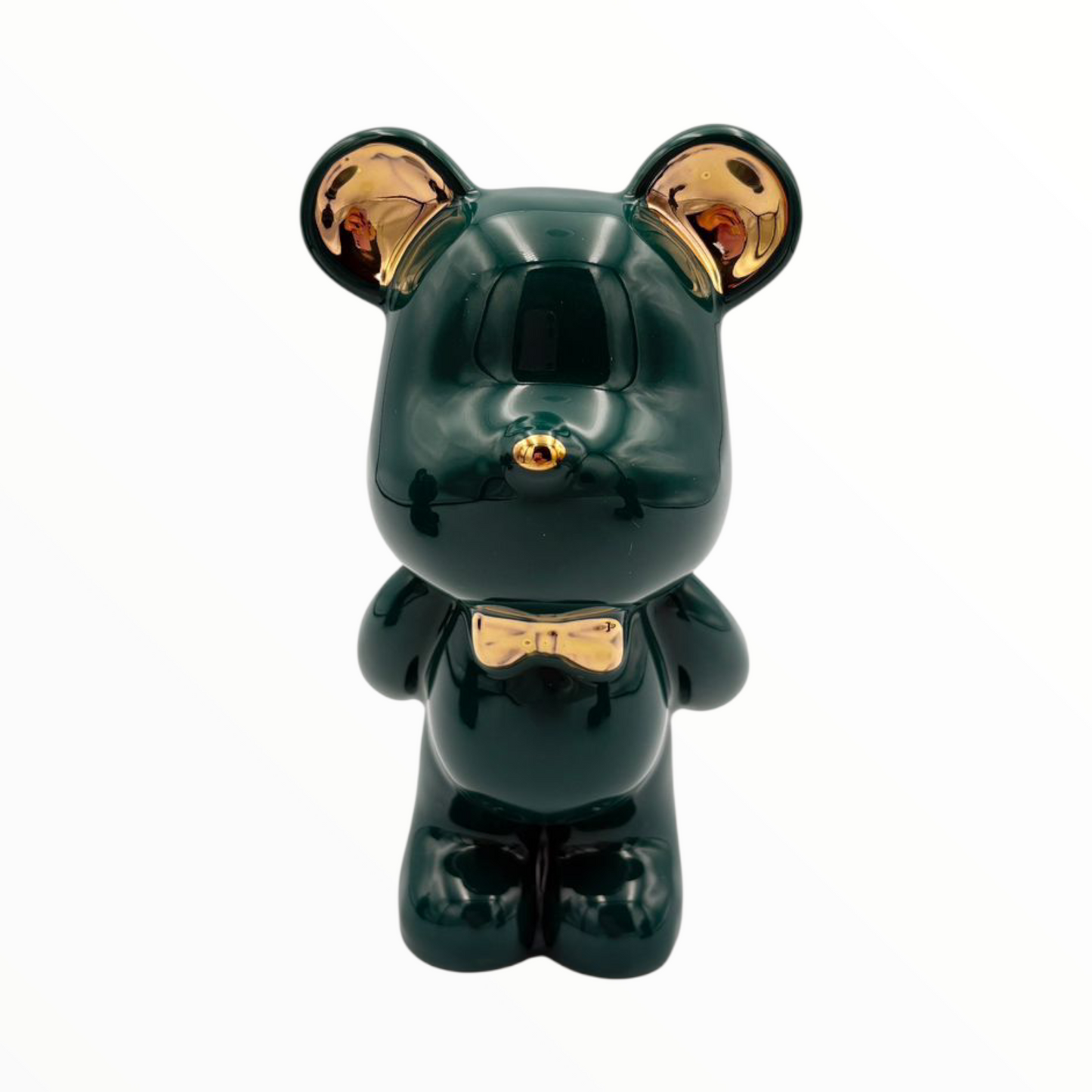 Green & Gold Bear Figurines Set – Playful Modern Home Décor