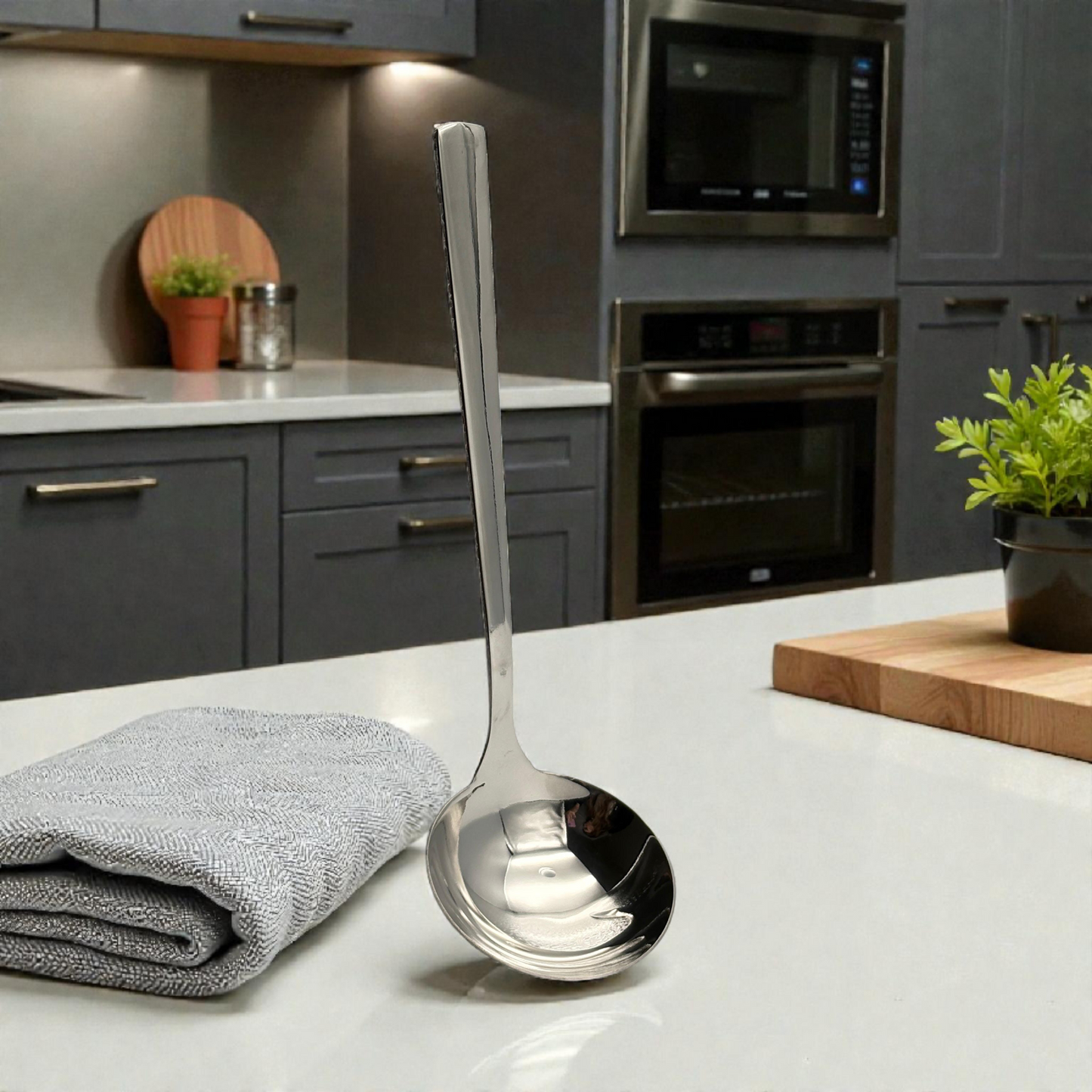 Stainless Steel Soup Ladle – Long Handle Kitchen Serving Spoon