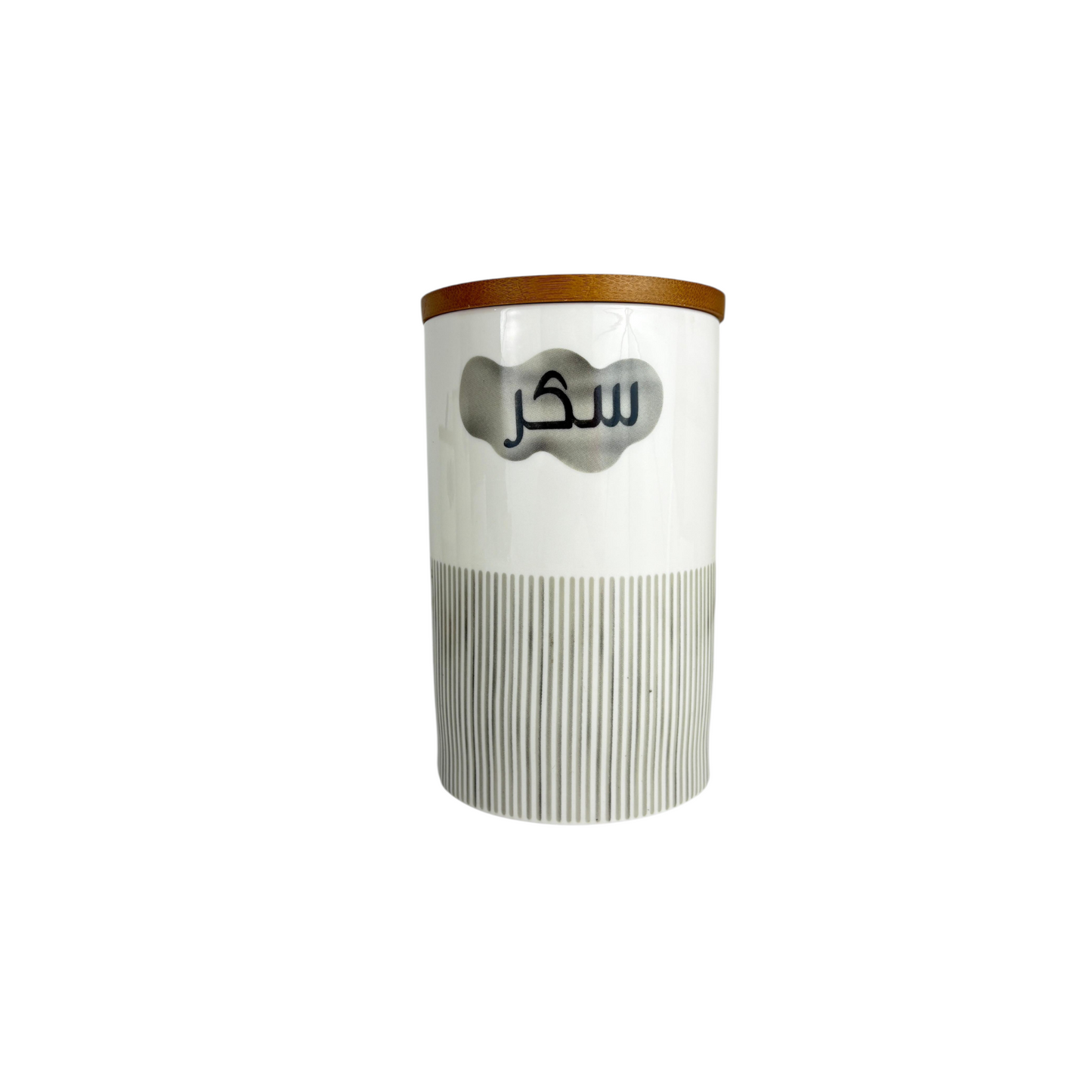 Ceramic Coffee, Tea & Sugar Canister Set with Bamboo Stand