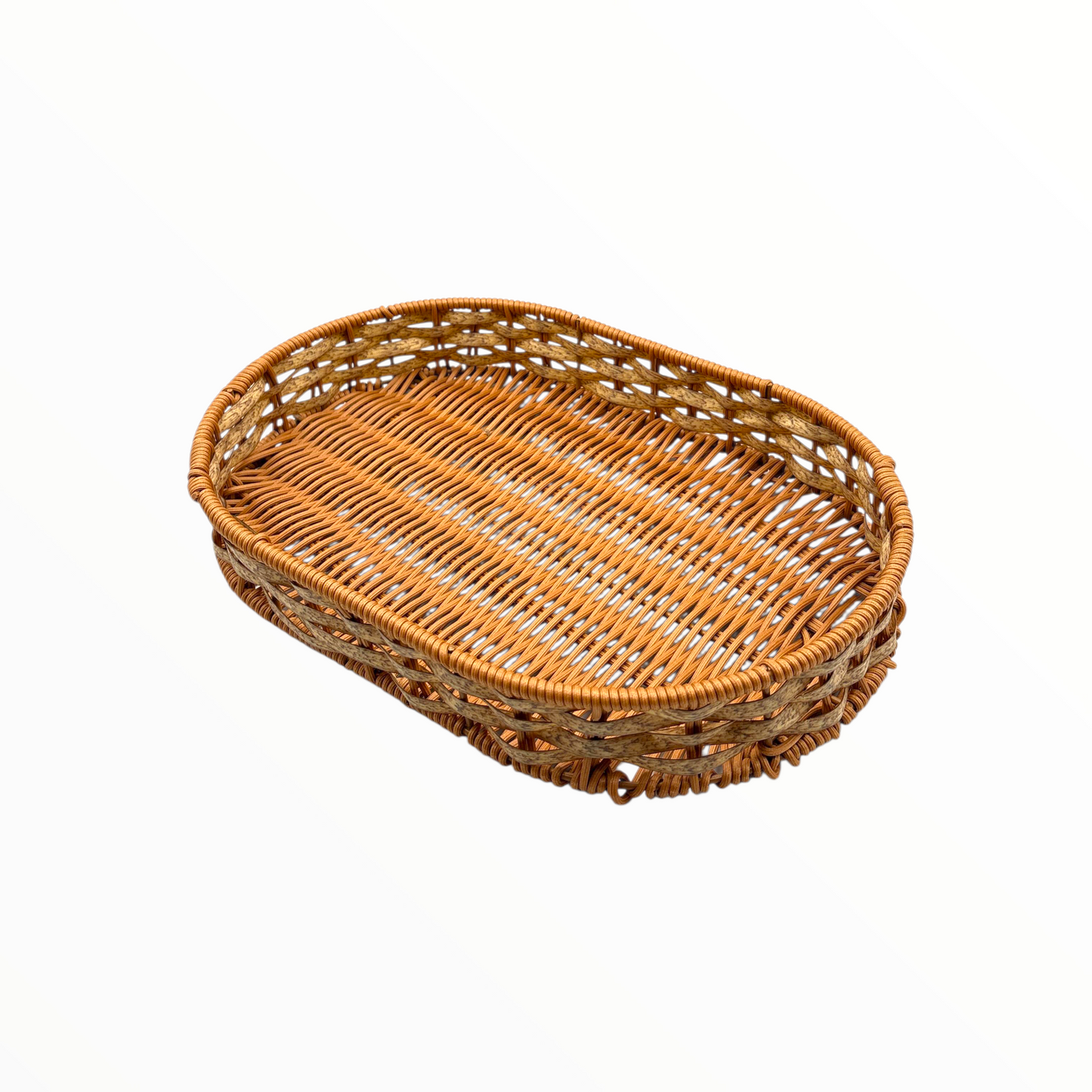 Big Oval Rattan Serving Tray – Natural Wicker Decorative Tray