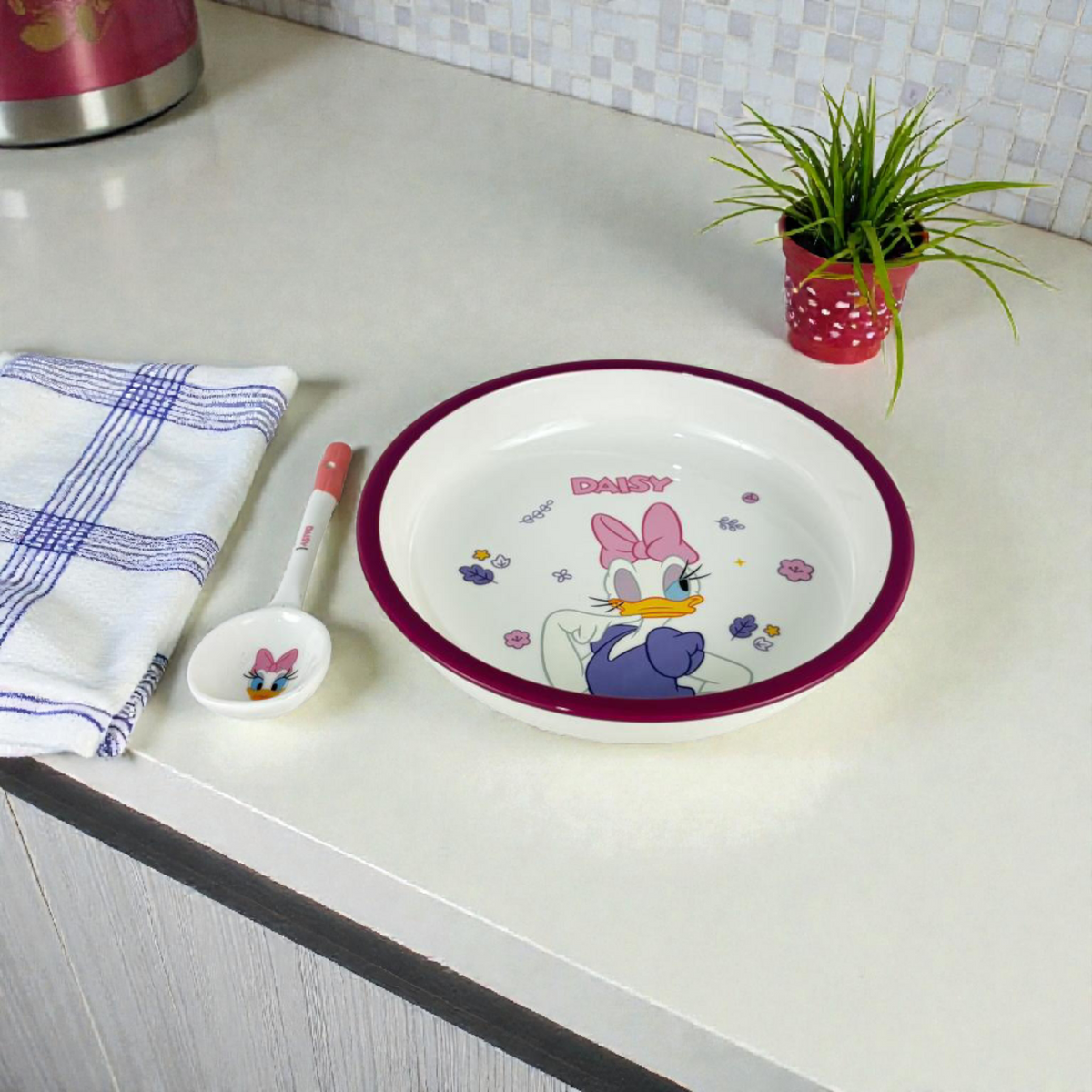 Daisy Kids Bowl & Spoon Set – Cartoon Feeding Bowl for Children