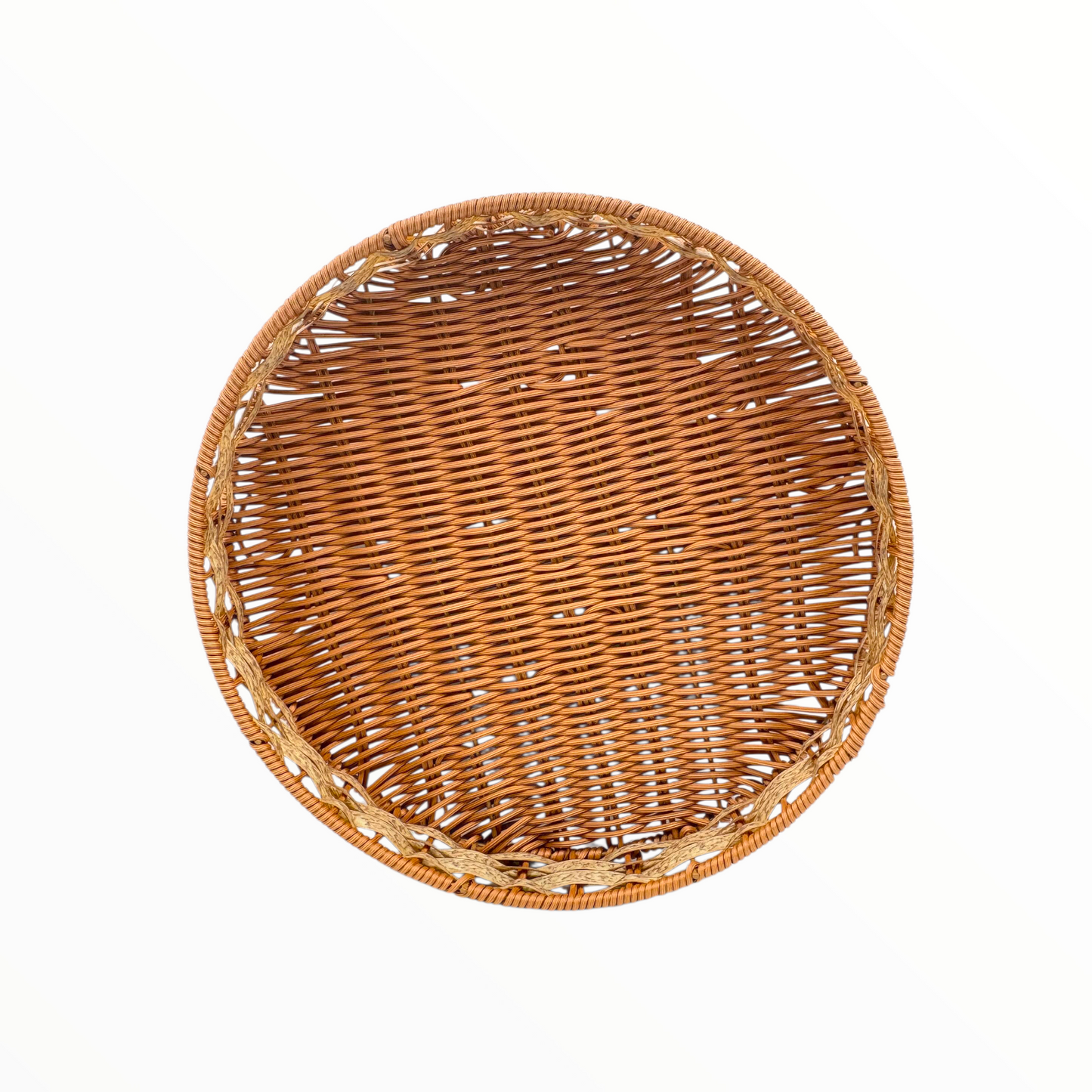 Small Round Wicker Rattan Tray – Natural Handwoven Serving Tray