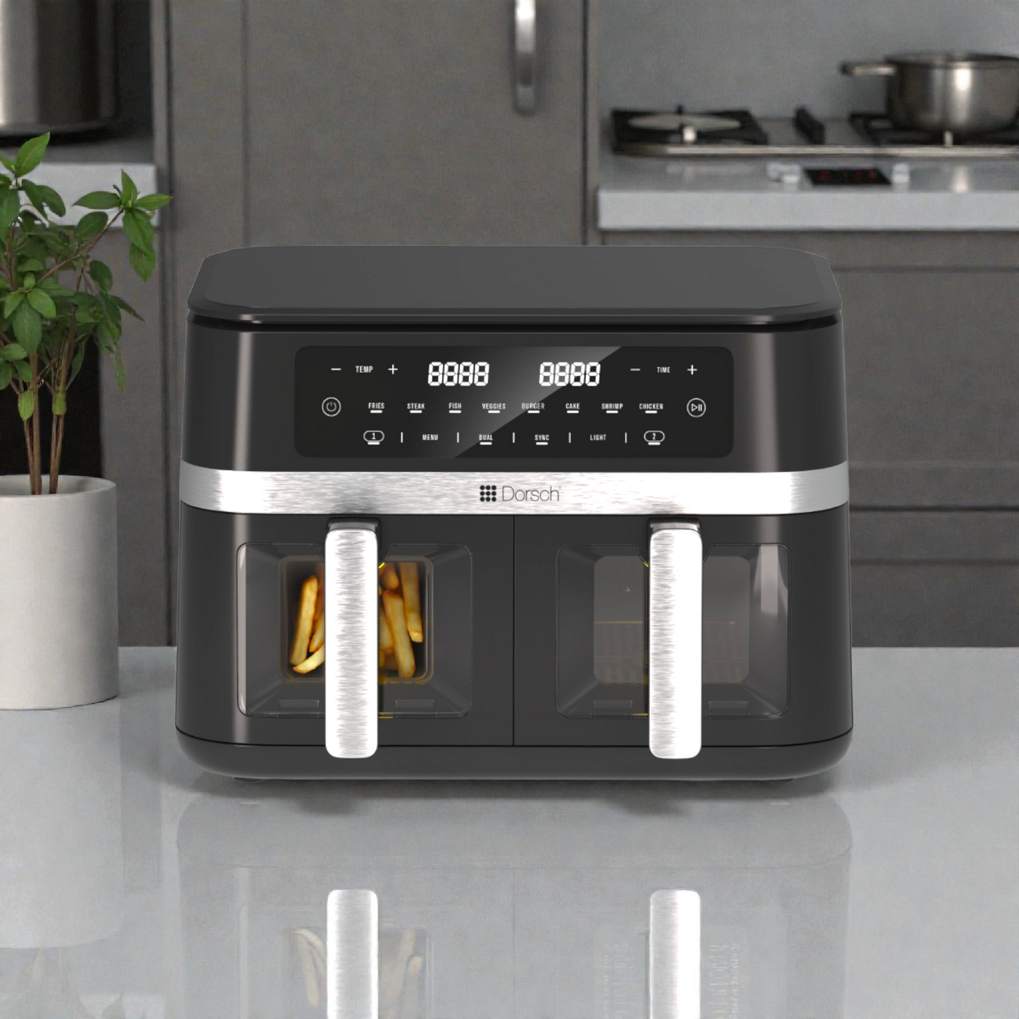Dorsch Dual Basket Digital Air Fryer – Oil-Free Cooking with Touch Control