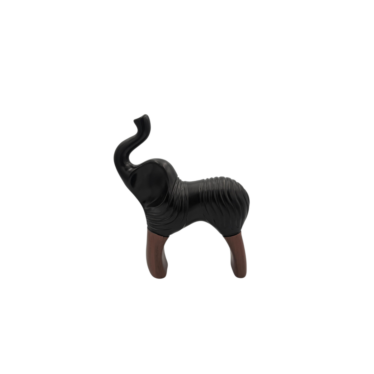 Black Abstract Animal Figurine Modern Resin Décor with Wooden