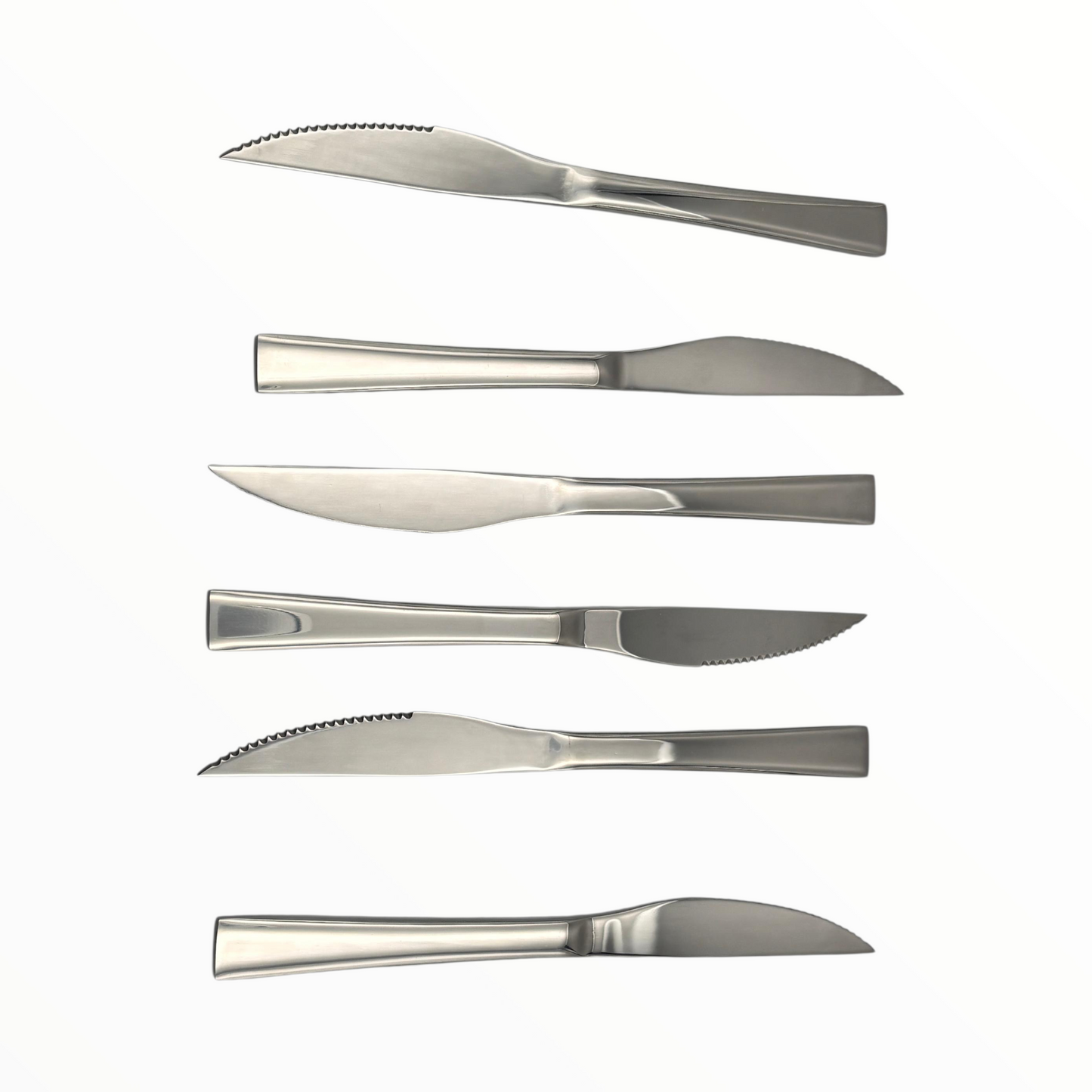 Stainless Steel Dinner Knife Set – 6-Piece Modern Table Knives