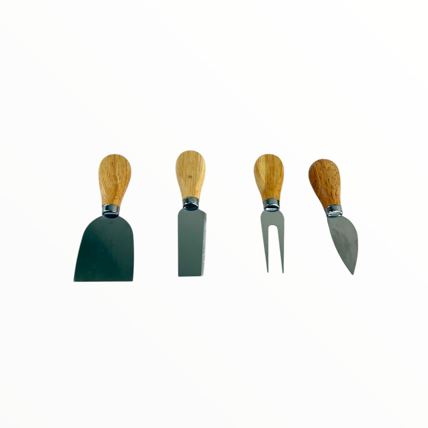 Cheese Knife Set with Wooden Handles (4 Pieces) – Stainless Steel Cheese Tools for Serving & Entertaining
