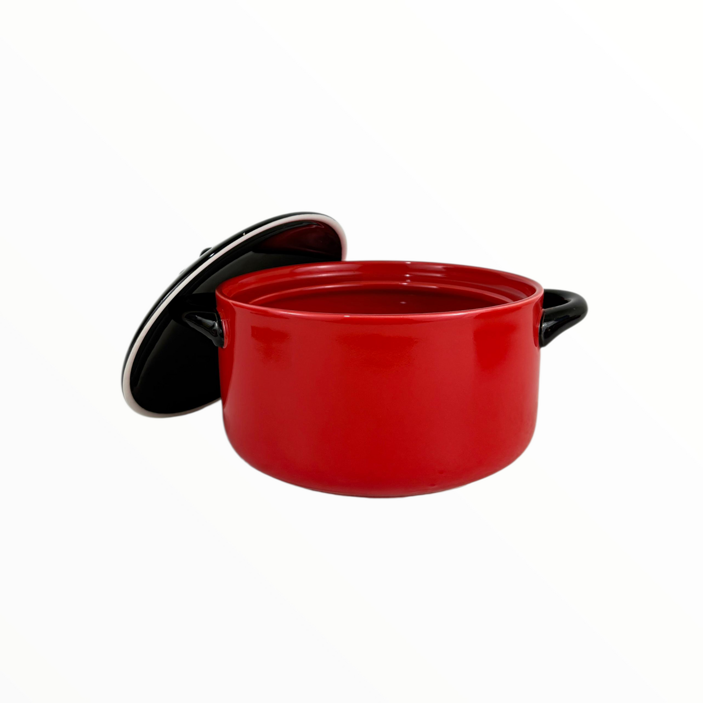 Cartoon-Inspired Enamel Cooking Pot with Lid – Cute Red Soup & Stew Casserole