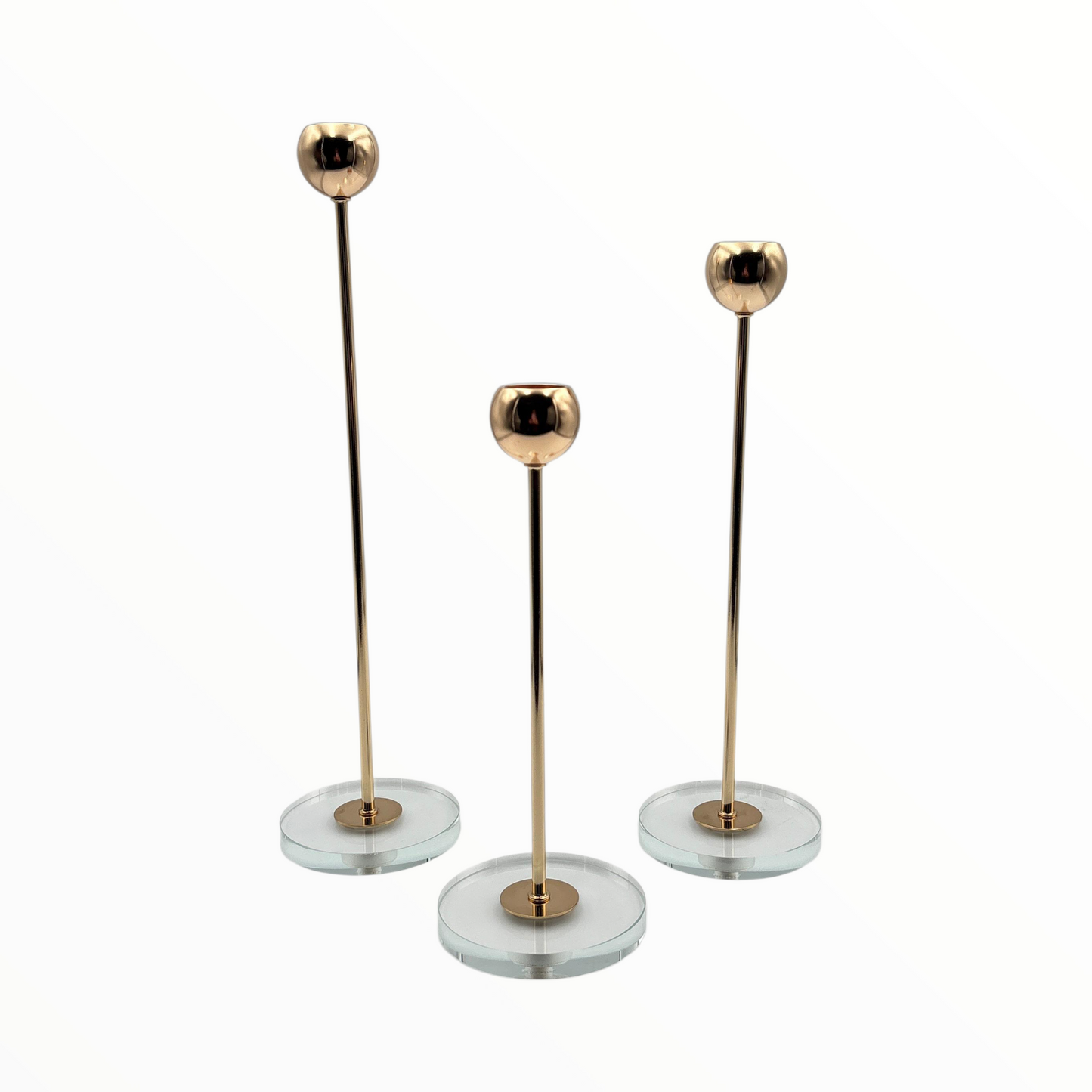 Gold Metal Candle Holders Set – Modern Tabletop Décor