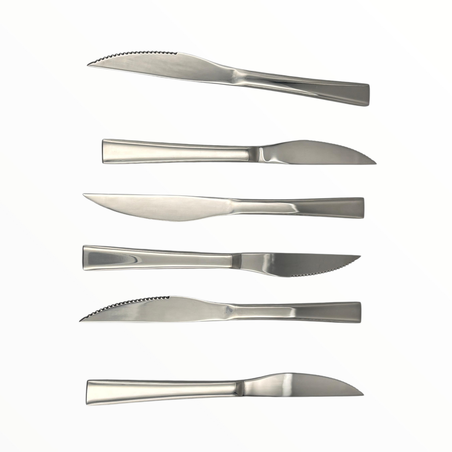Stainless Steel Dinner Knife Set – 6-Piece Modern Table Knives
