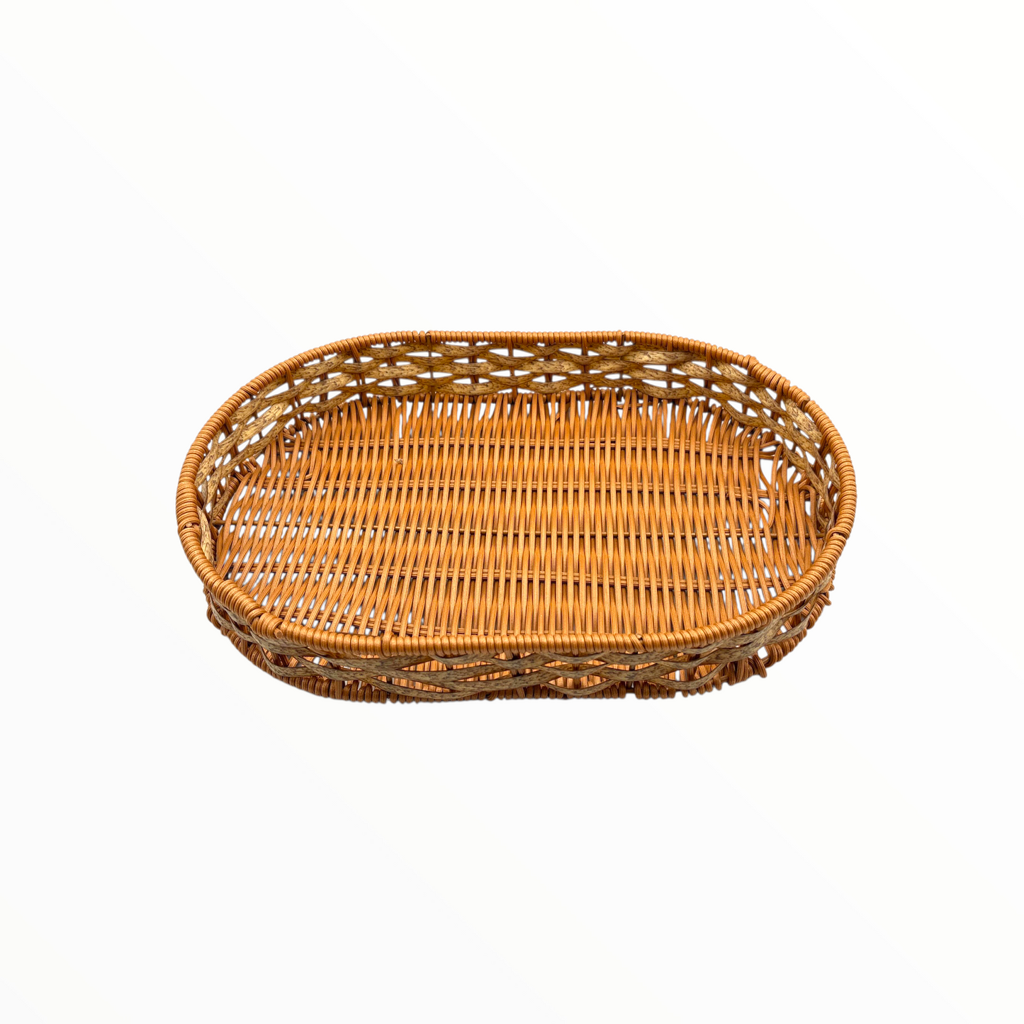 Big Oval Rattan Serving Tray – Natural Wicker Decorative Tray