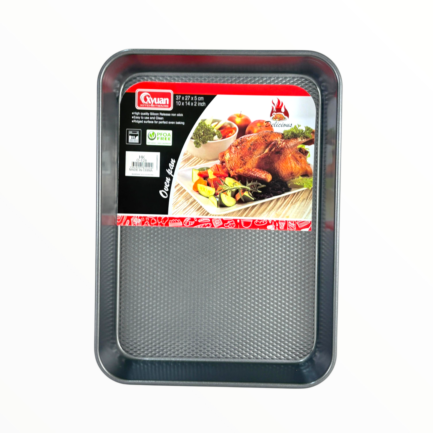 Non-Stick Rectangular Oven Baking Tray – Heavy Duty Carbon Steel Baking Pan37*27*5cm