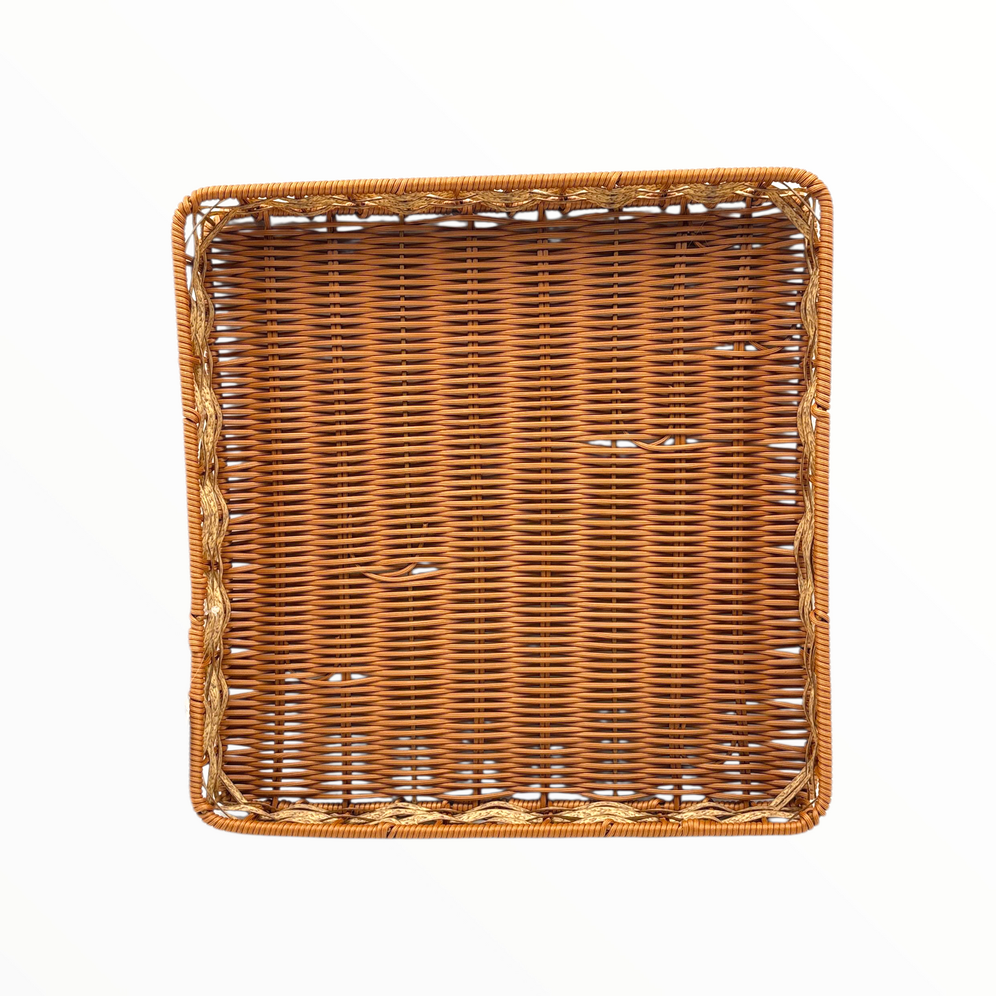 Big Square Wicker Rattan Tray – Handwoven Natural Storage Tray