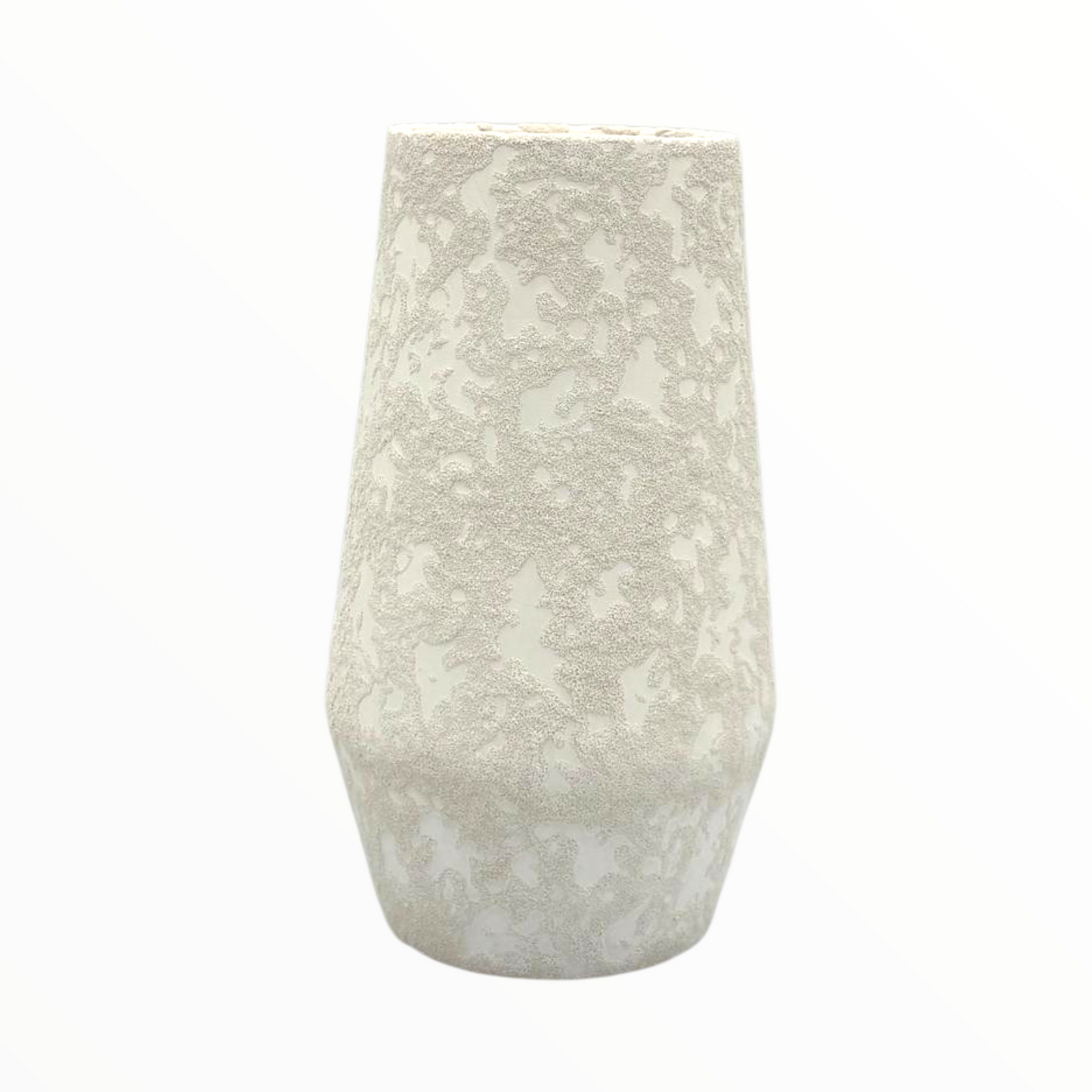 Small Textured Off-White Ceramic Vase – Modern Sculptural Home Décor