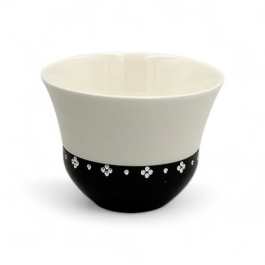 Black & White Porcelain Coffee Cup Set – Modern Coffee Cups Gift Set